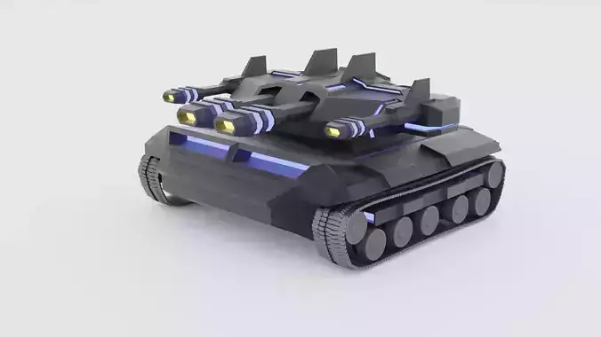 CYBER TANK low poly 3D print model