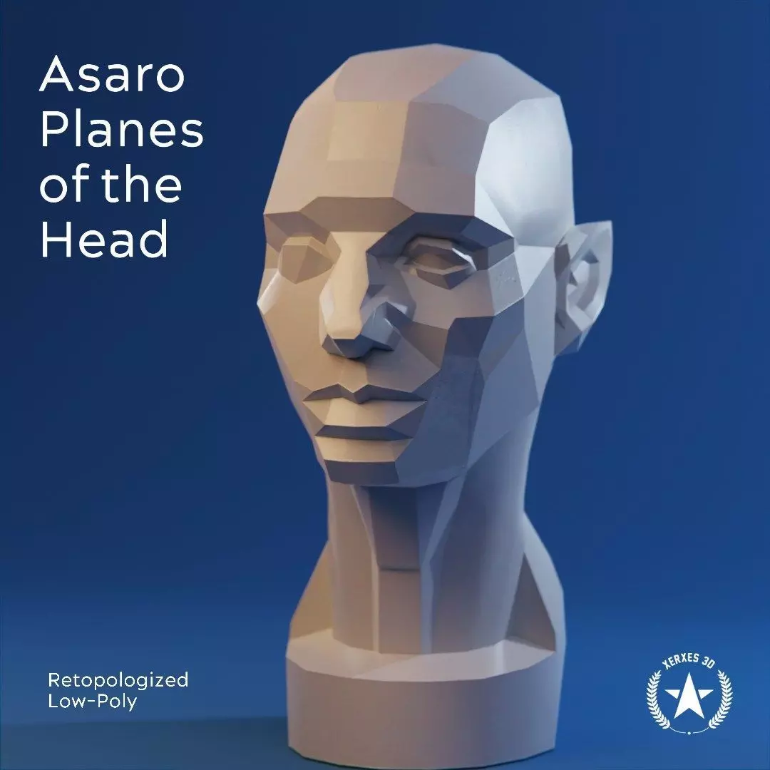 Asaro Head Low Poly  Low-poly 3D model_0