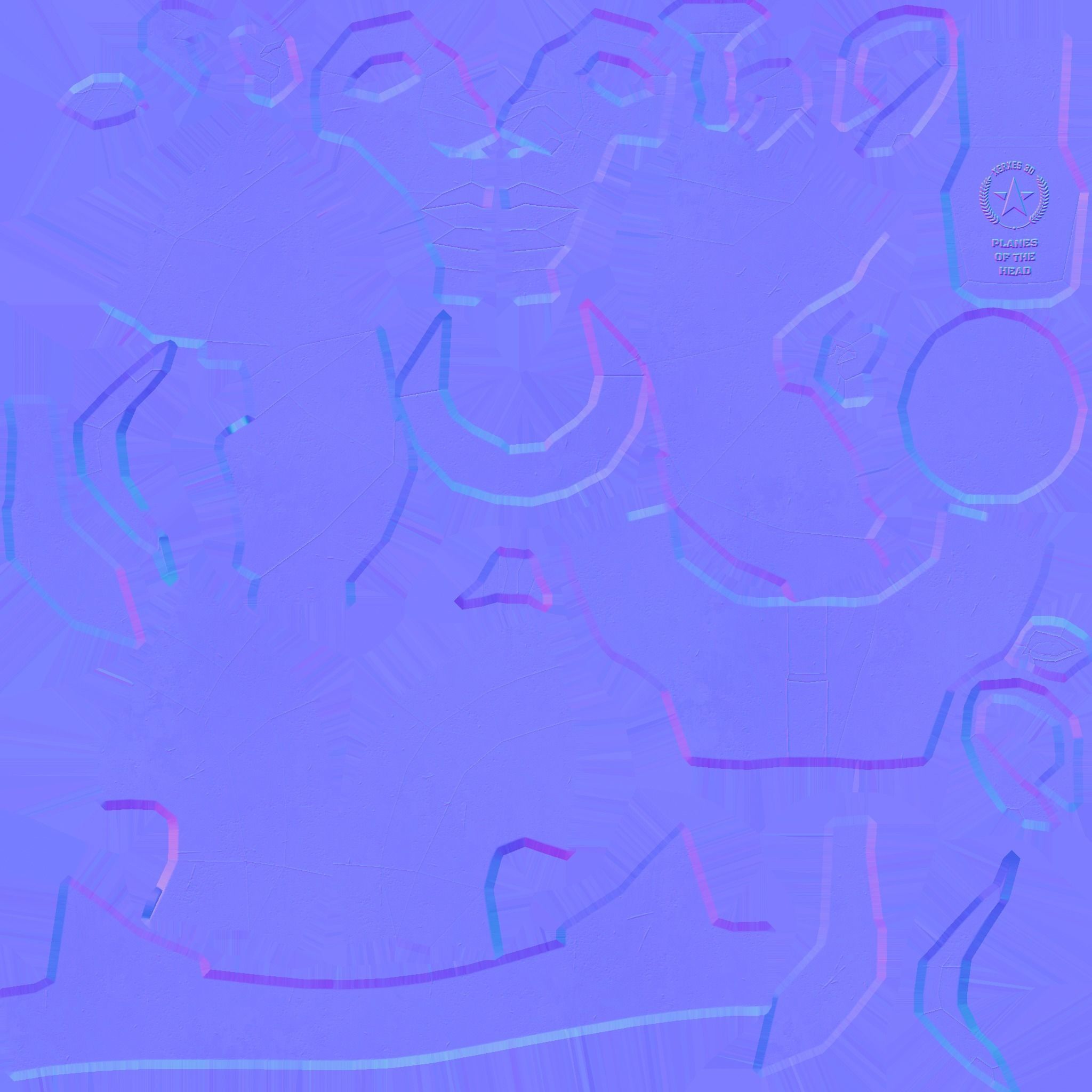 Asaro Head Low Poly  Low-poly 3D model_2