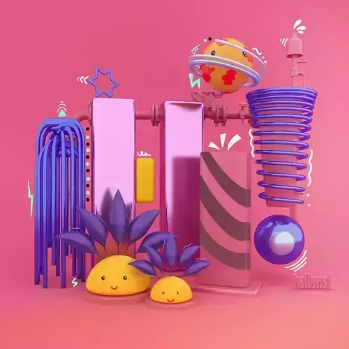 3D Abstract colorful space