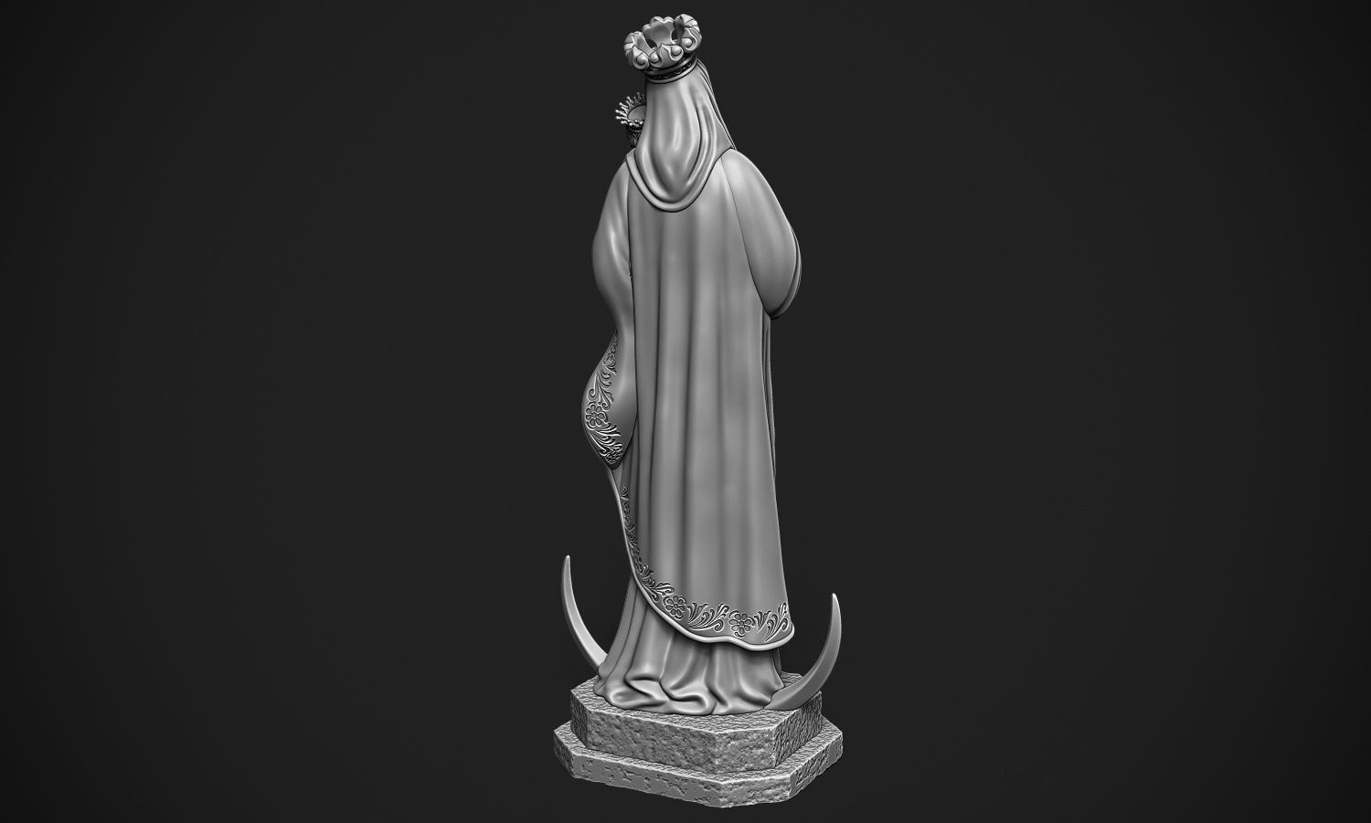 Virgin Mary 3D print model_4