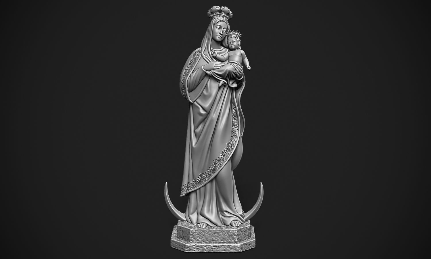 Virgin Mary 3D print model_1