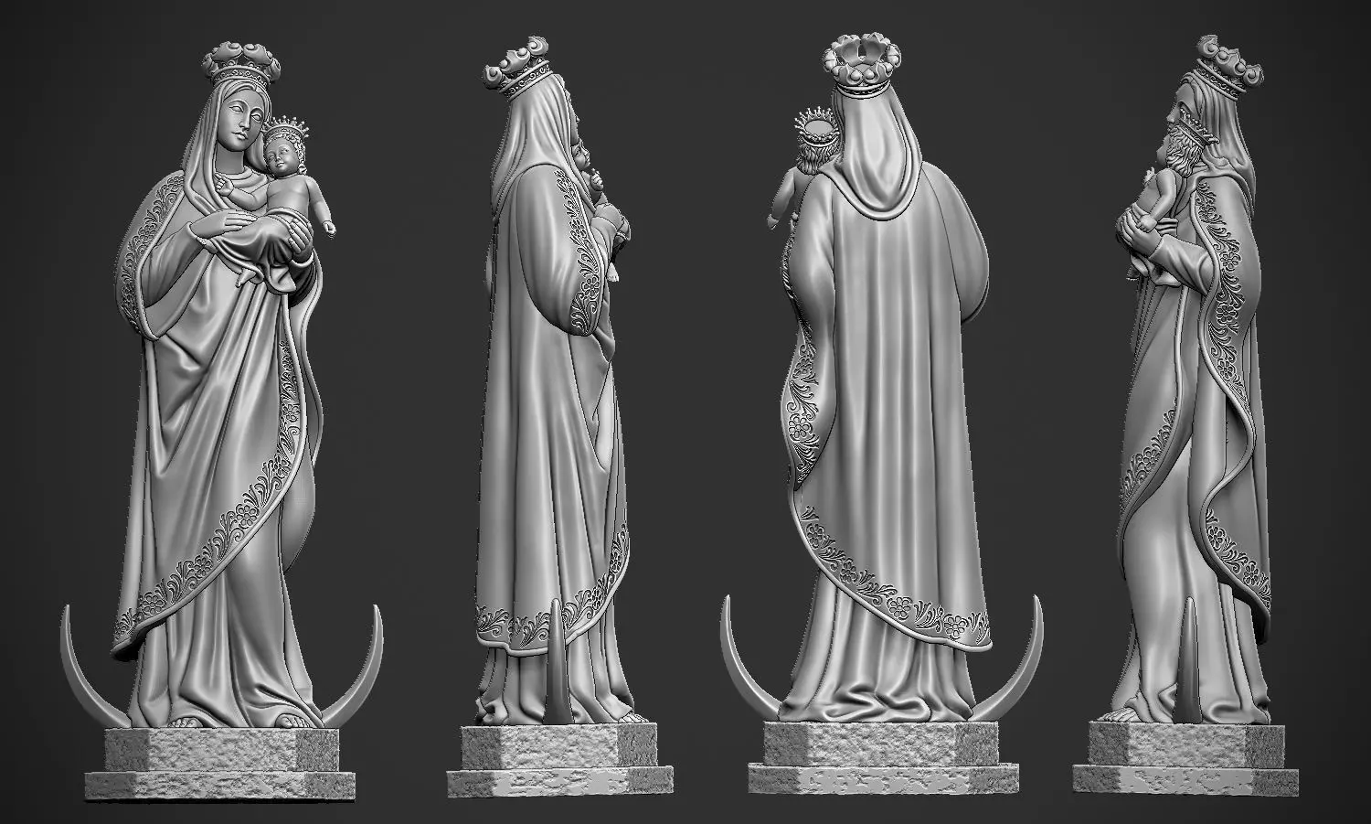 Virgin Mary 3D print model_0