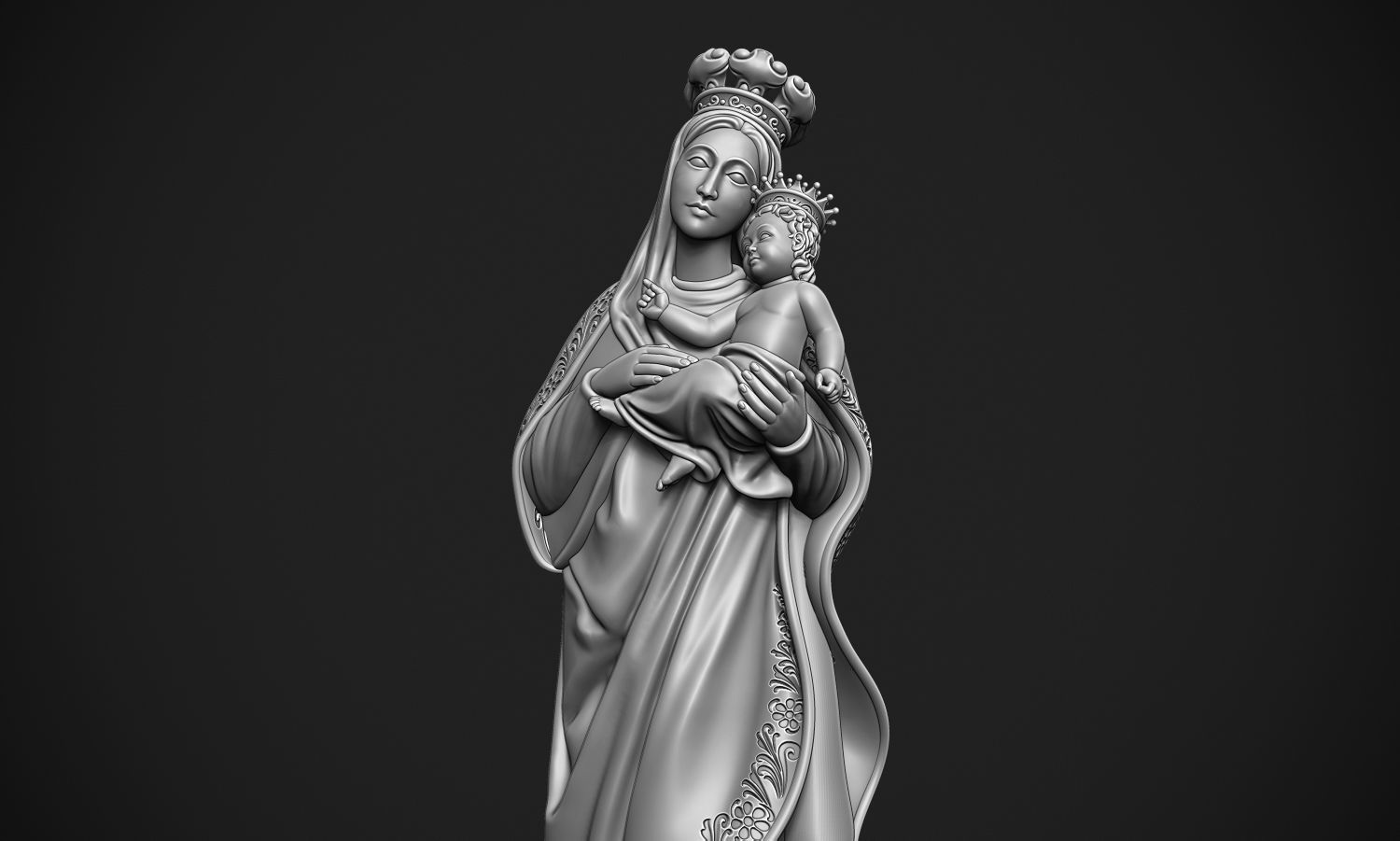 Virgin Mary 3D print model_7
