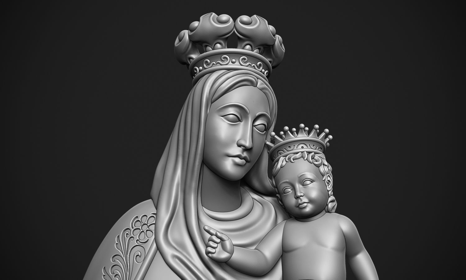 Virgin Mary 3D print model_10