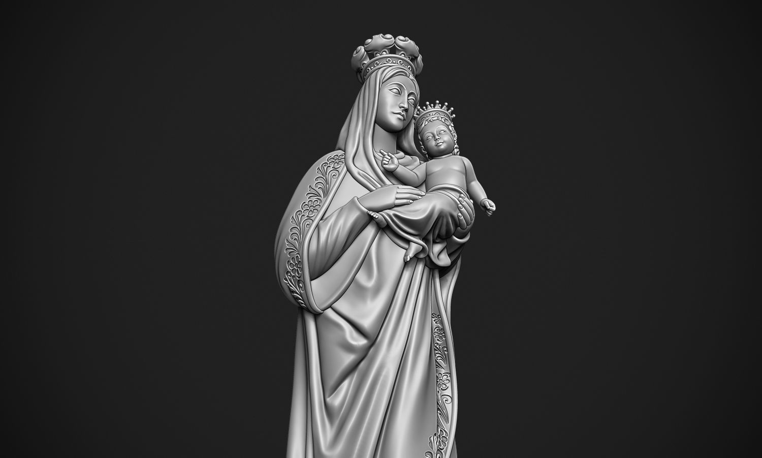Virgin Mary 3D print model_8