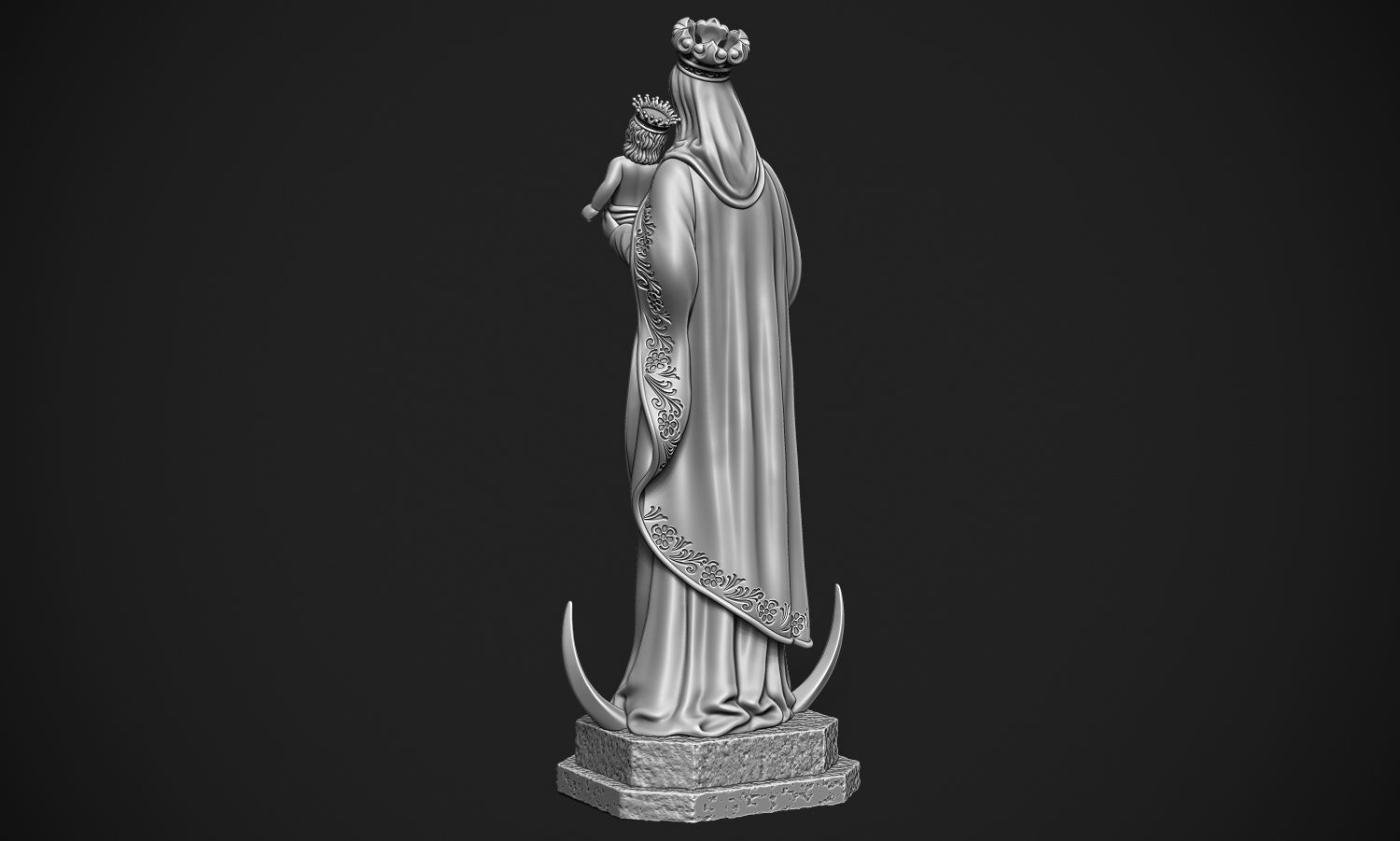 Virgin Mary 3D print model_5