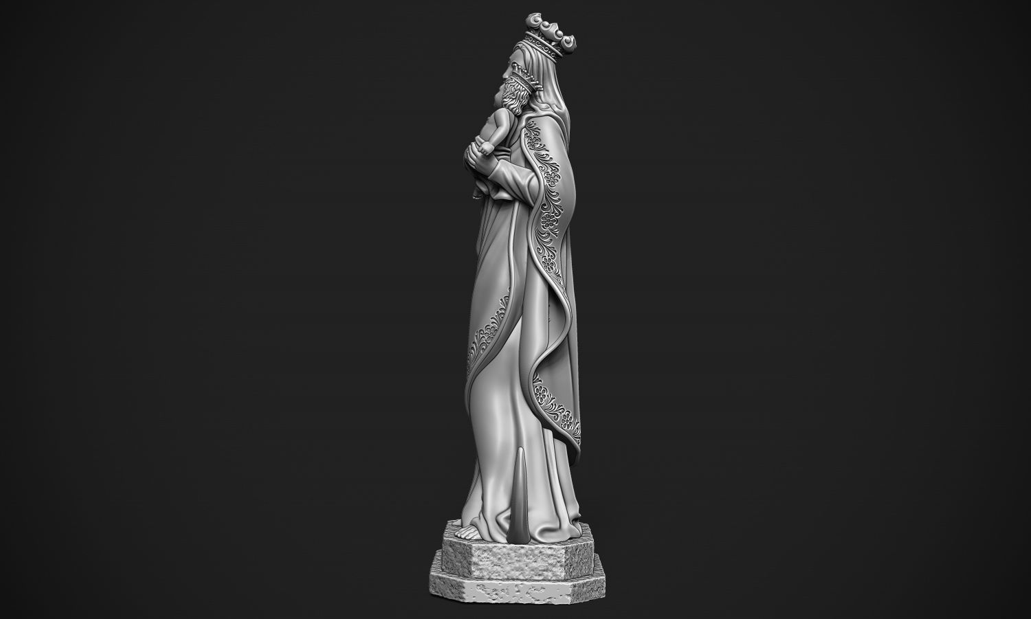 Virgin Mary 3D print model_6