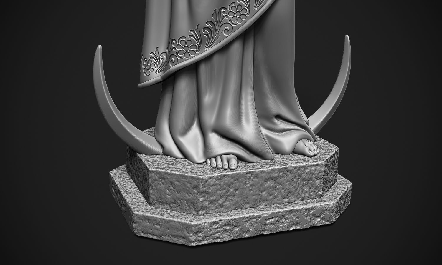 Virgin Mary 3D print model_12