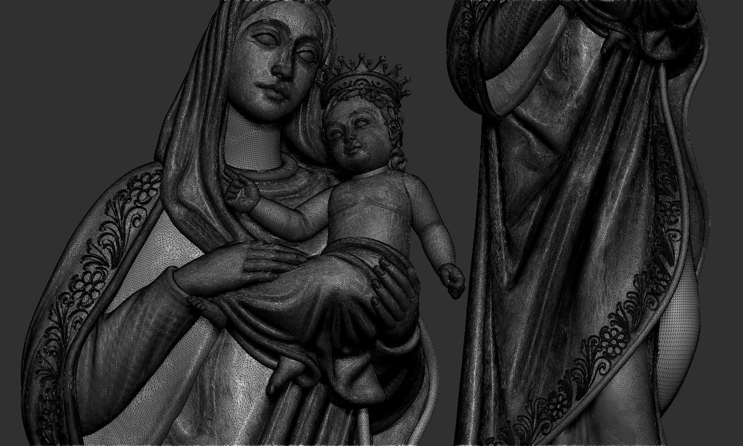 Virgin Mary 3D print model_11