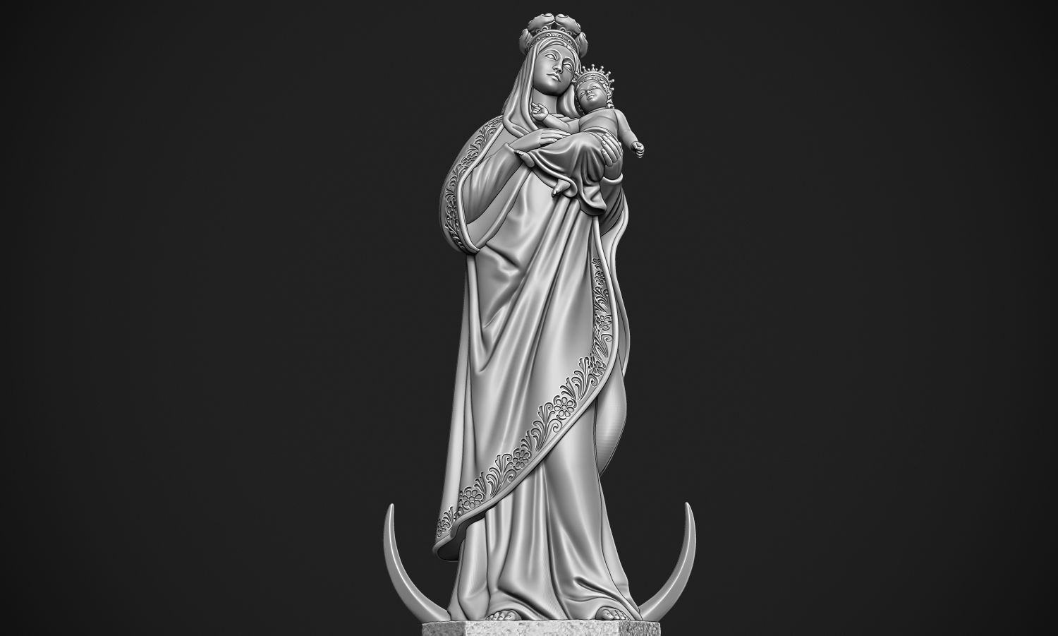 Virgin Mary 3D print model_2