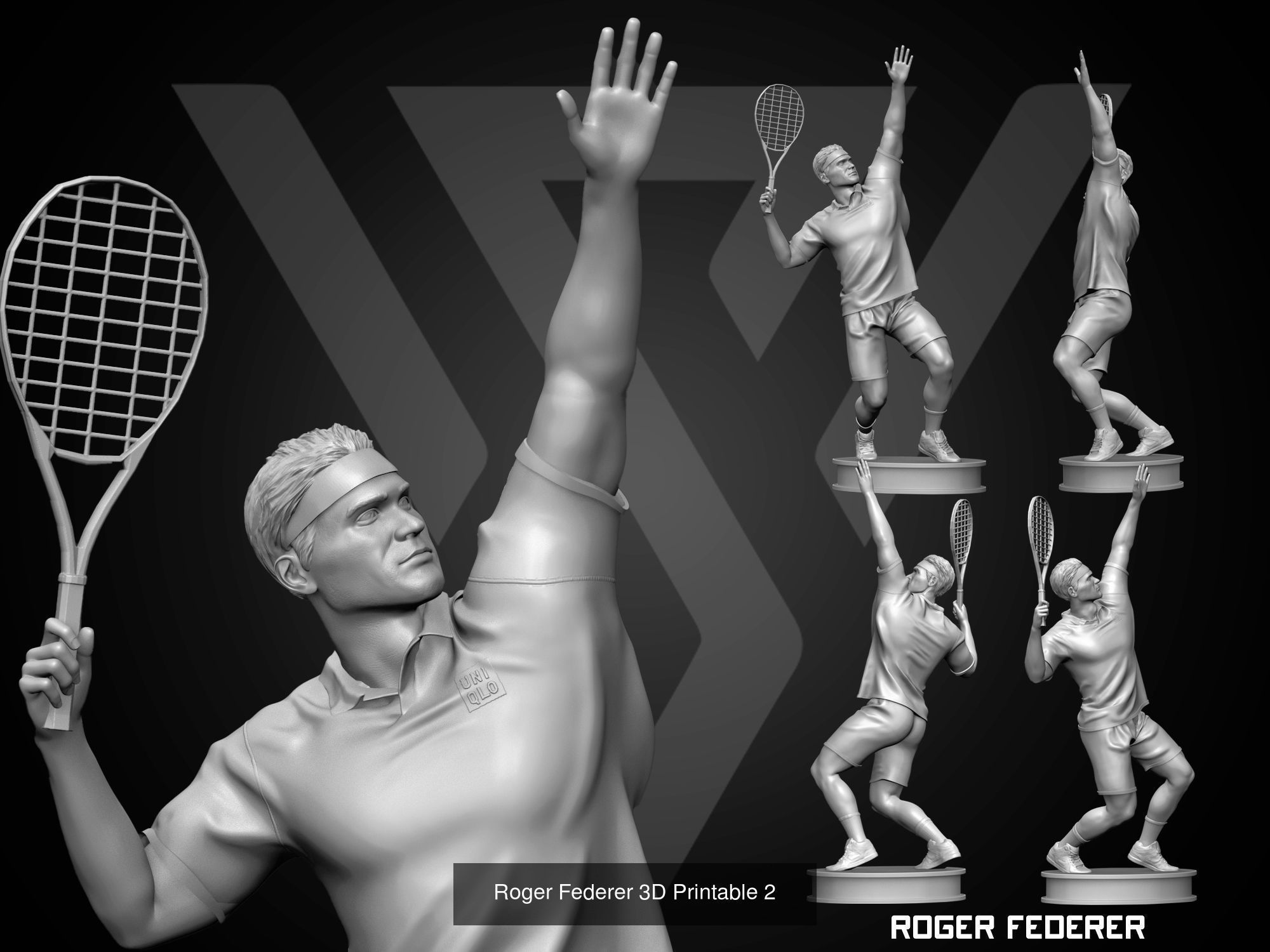 Roger Federer 3D Printable 3D Model Collection_3