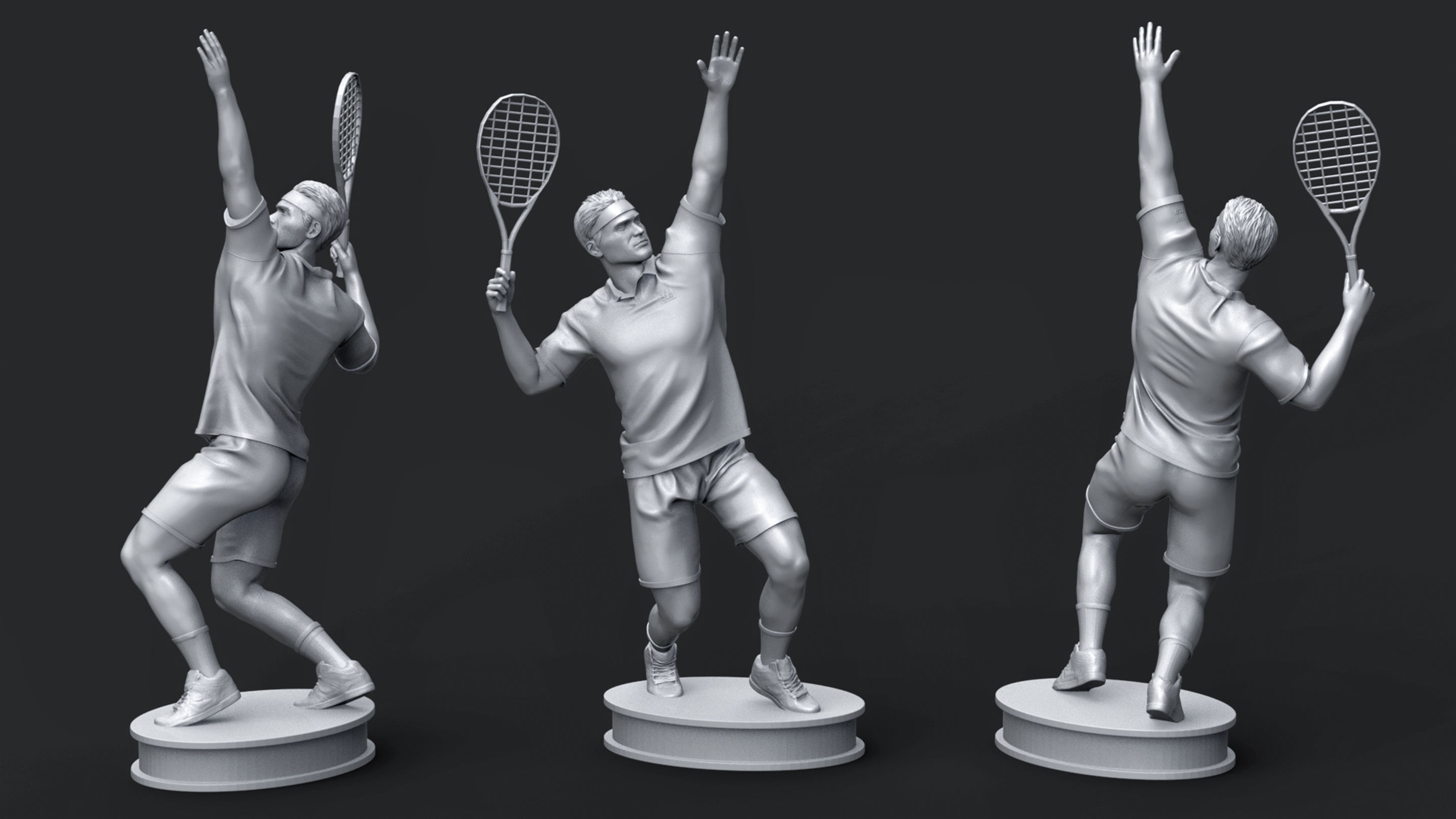 Roger Federer 3D Printable 3D Model Collection_6