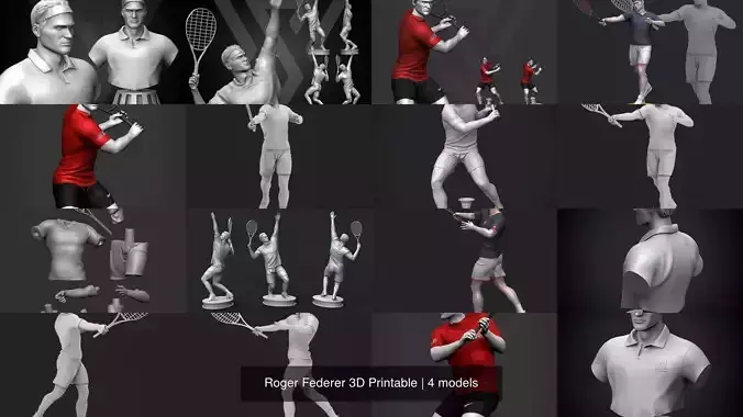 Roger Federer 3D Printable 3D Model Collection