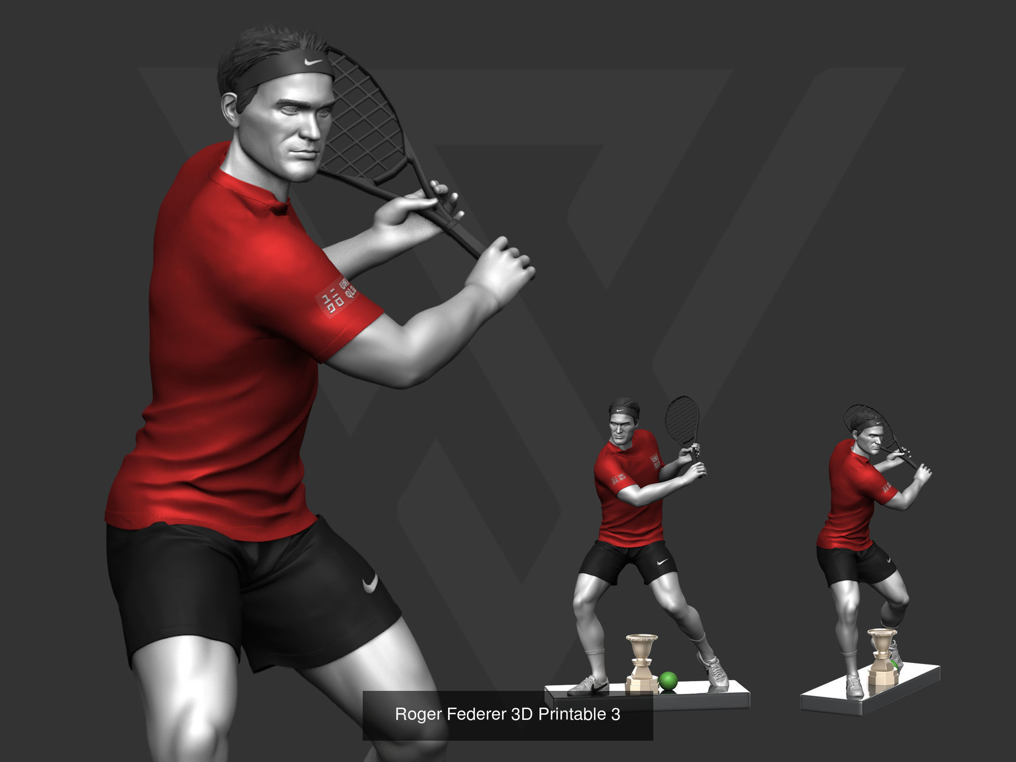 Roger Federer 3D Printable 3D Model Collection_4