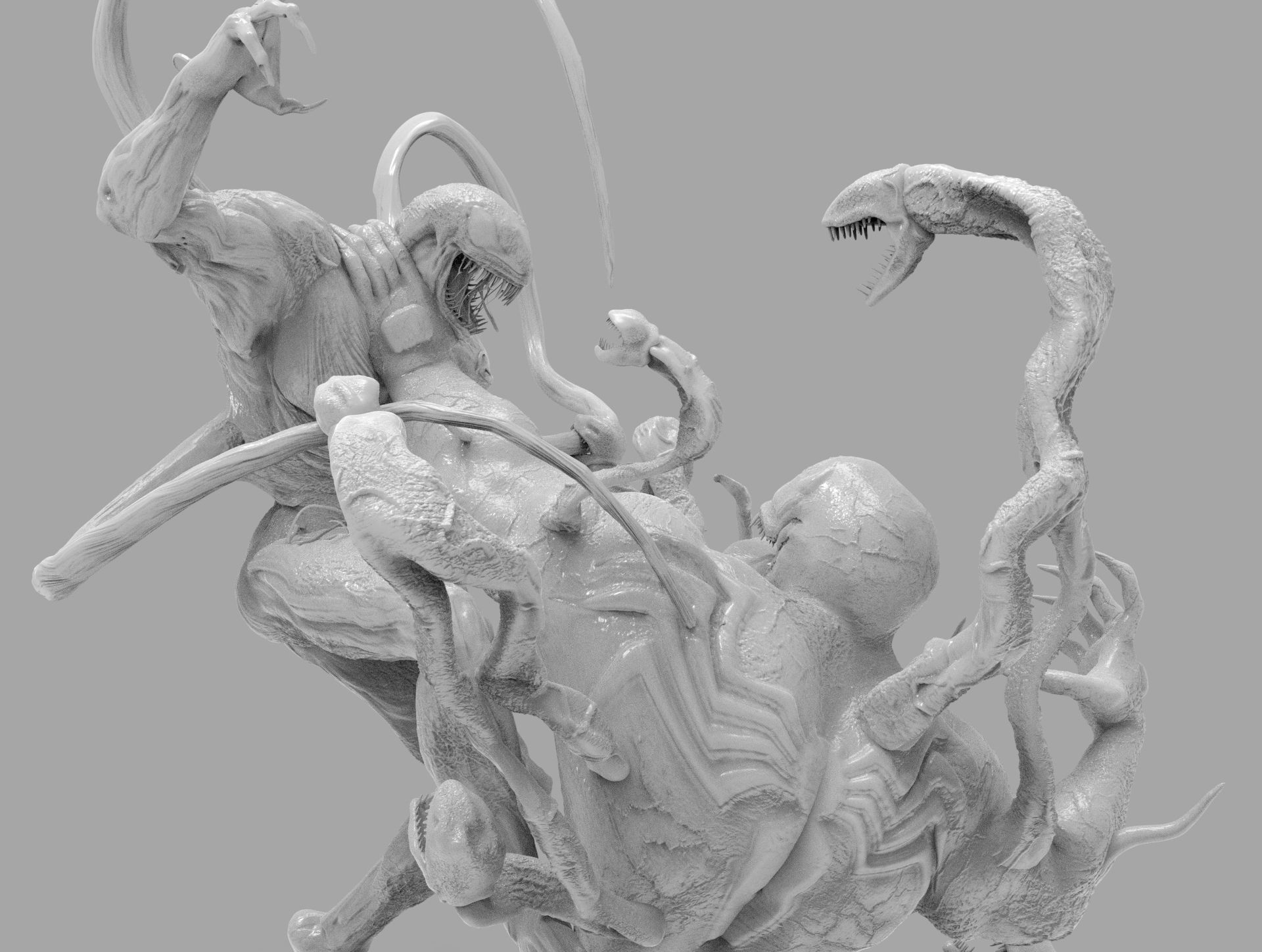VENOM VS CARNAGE SYMBIOTE BATTLE Diorama 3D PRINTING DIORAMA 3D print model_25