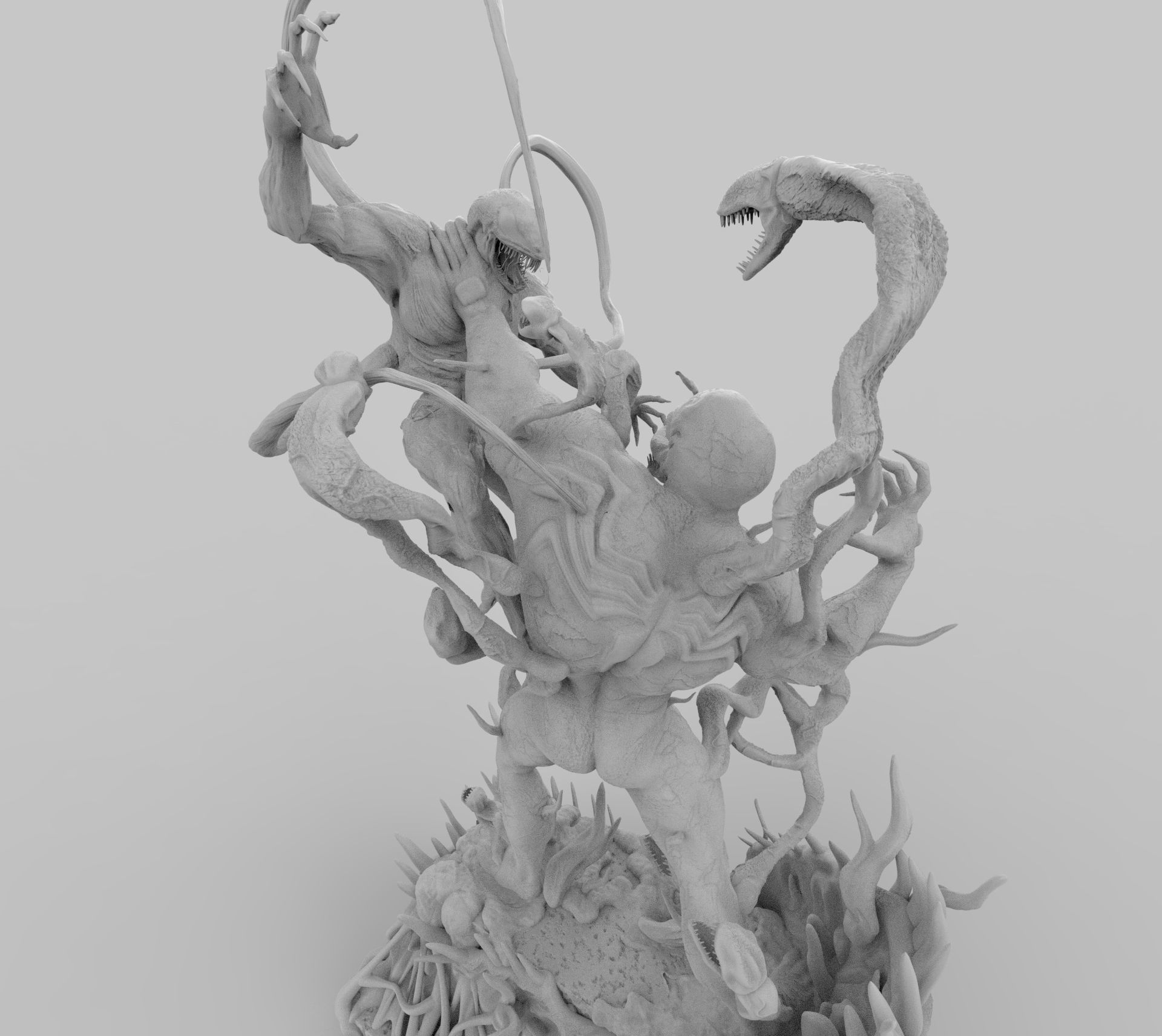 VENOM VS CARNAGE SYMBIOTE BATTLE Diorama 3D PRINTING DIORAMA 3D print model_13