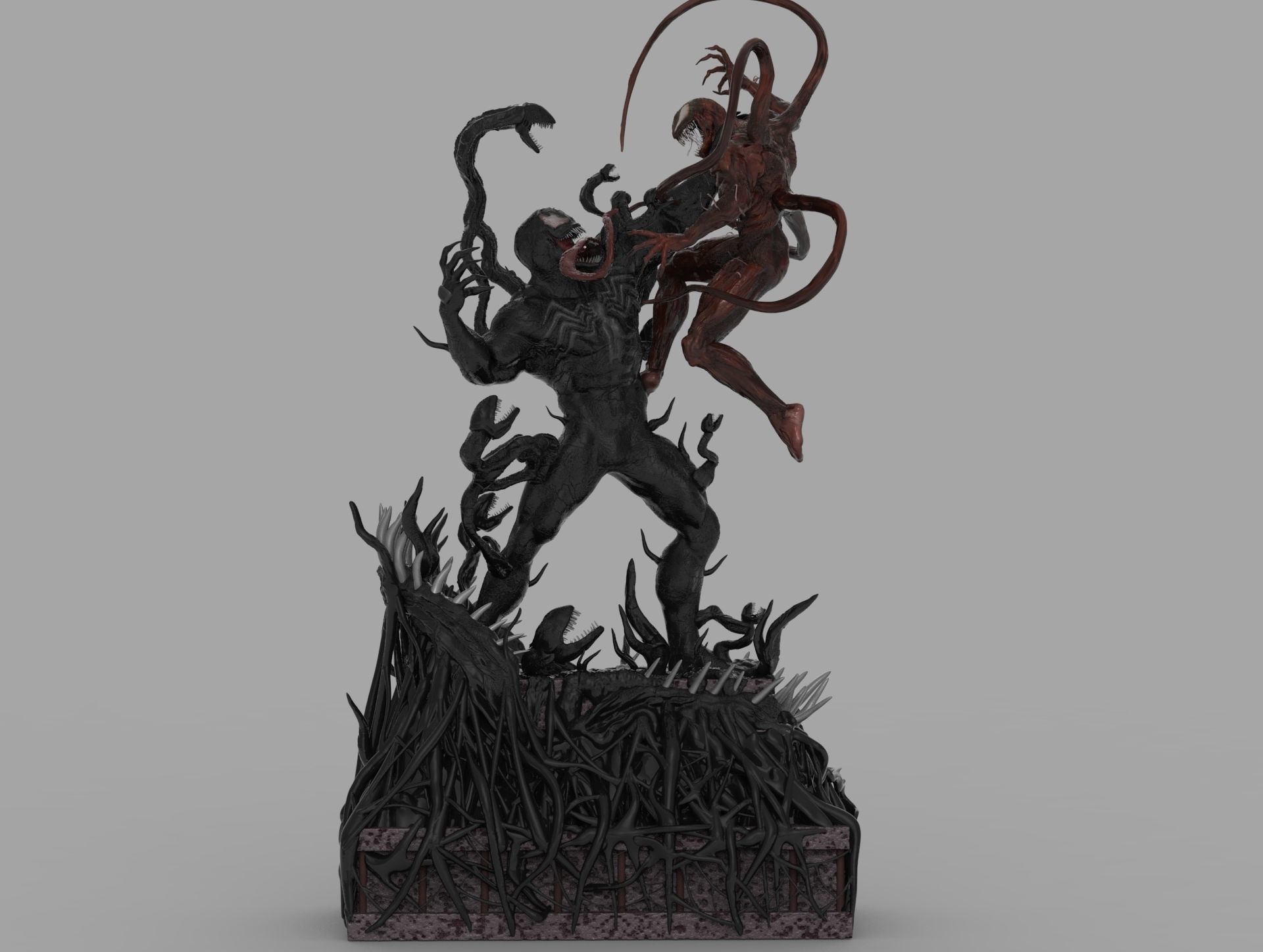 VENOM VS CARNAGE SYMBIOTE BATTLE Diorama 3D PRINTING DIORAMA 3D print model_14