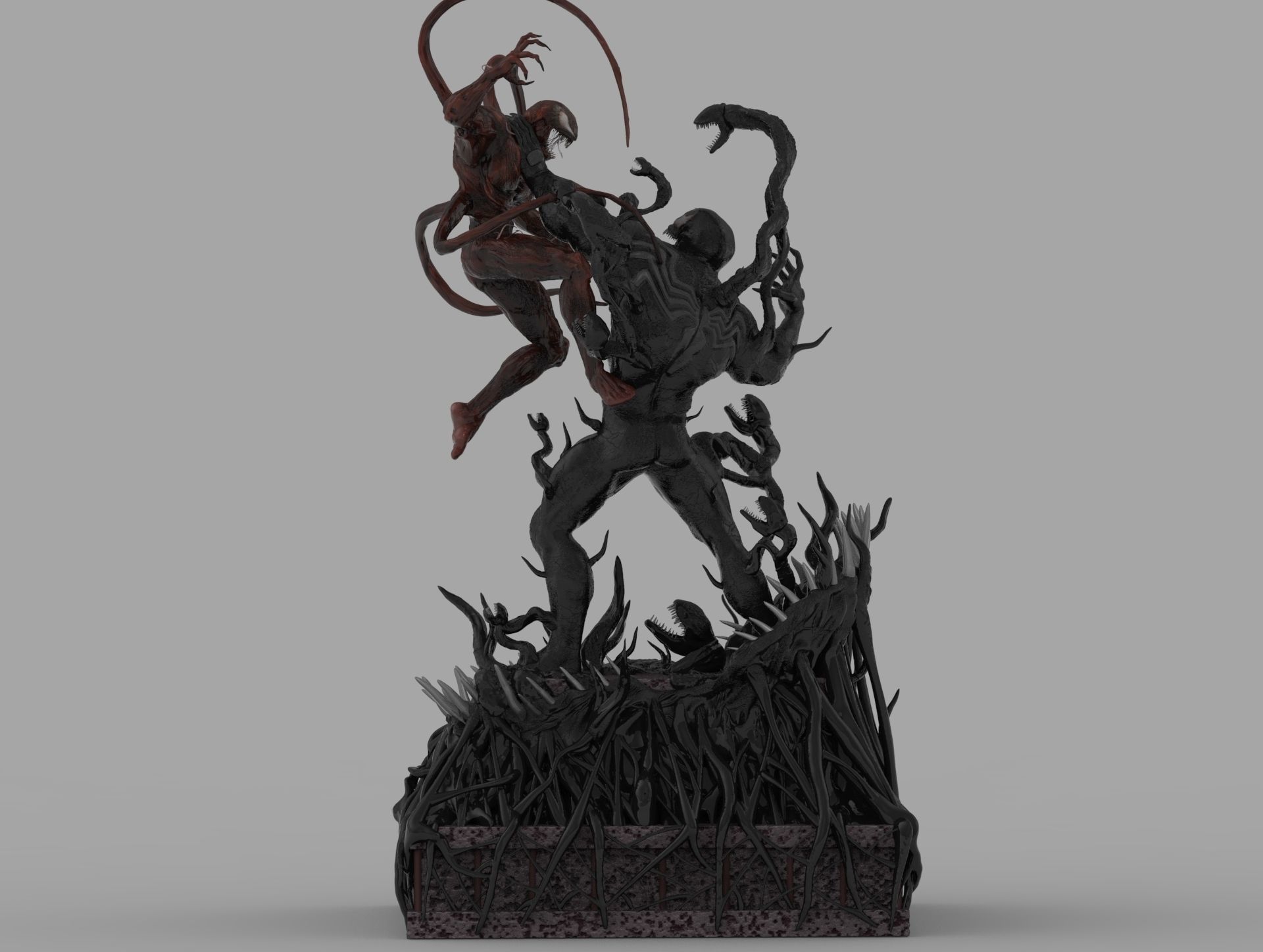 VENOM VS CARNAGE SYMBIOTE BATTLE Diorama 3D PRINTING DIORAMA 3D print model_16
