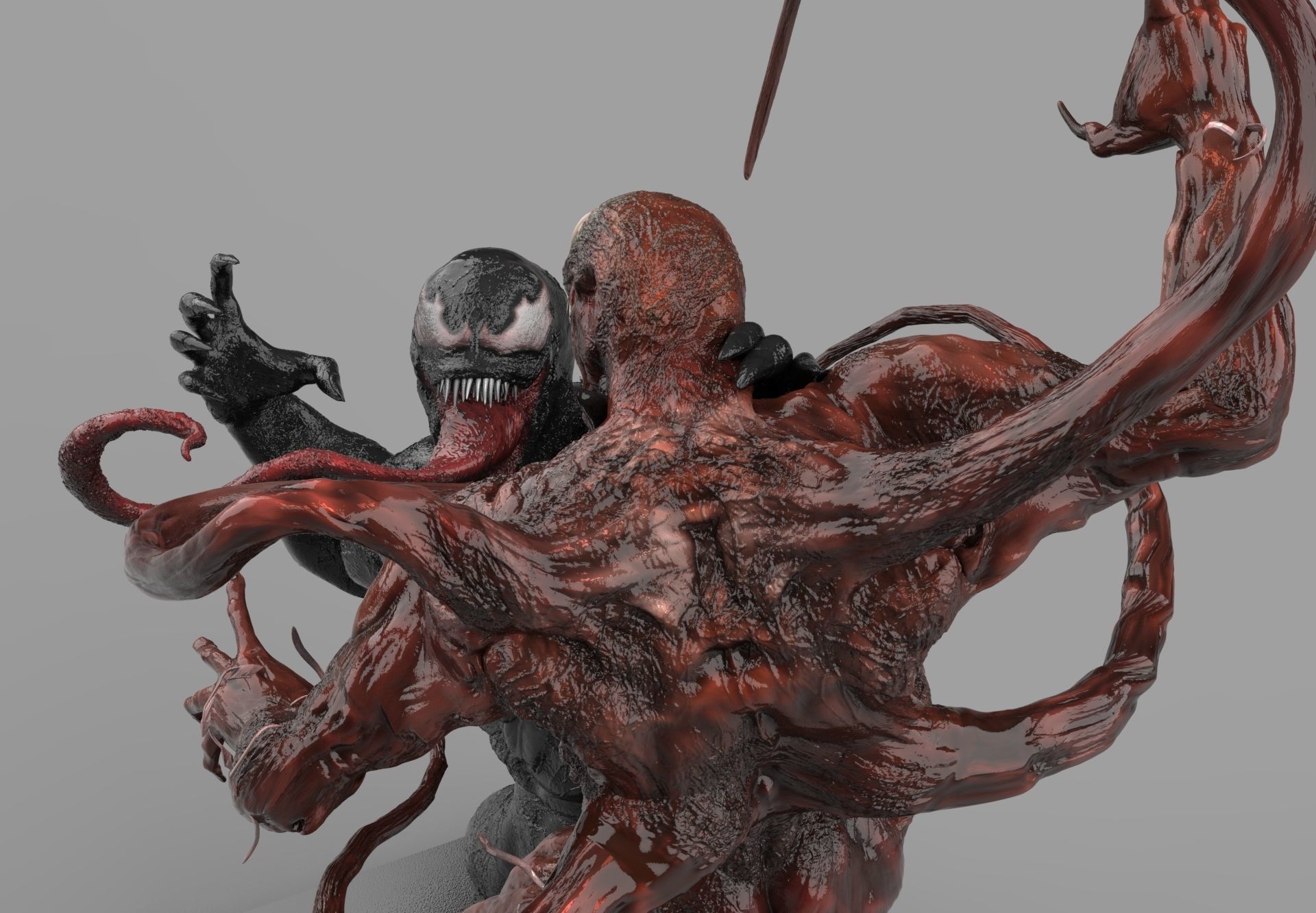 VENOM VS CARNAGE SYMBIOTE BATTLE Diorama 3D PRINTING DIORAMA 3D print model_42