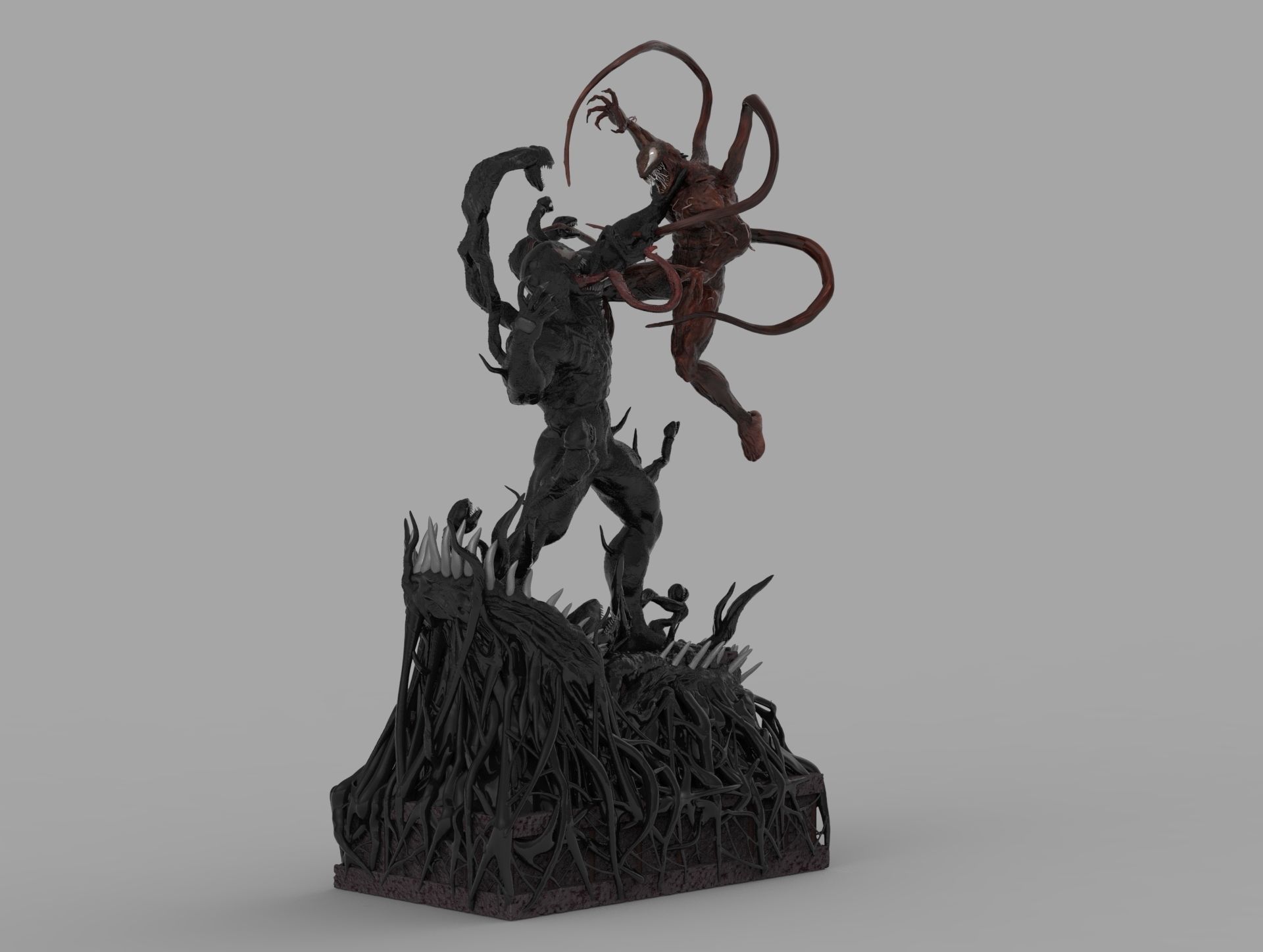 VENOM VS CARNAGE SYMBIOTE BATTLE Diorama 3D PRINTING DIORAMA 3D print model_19