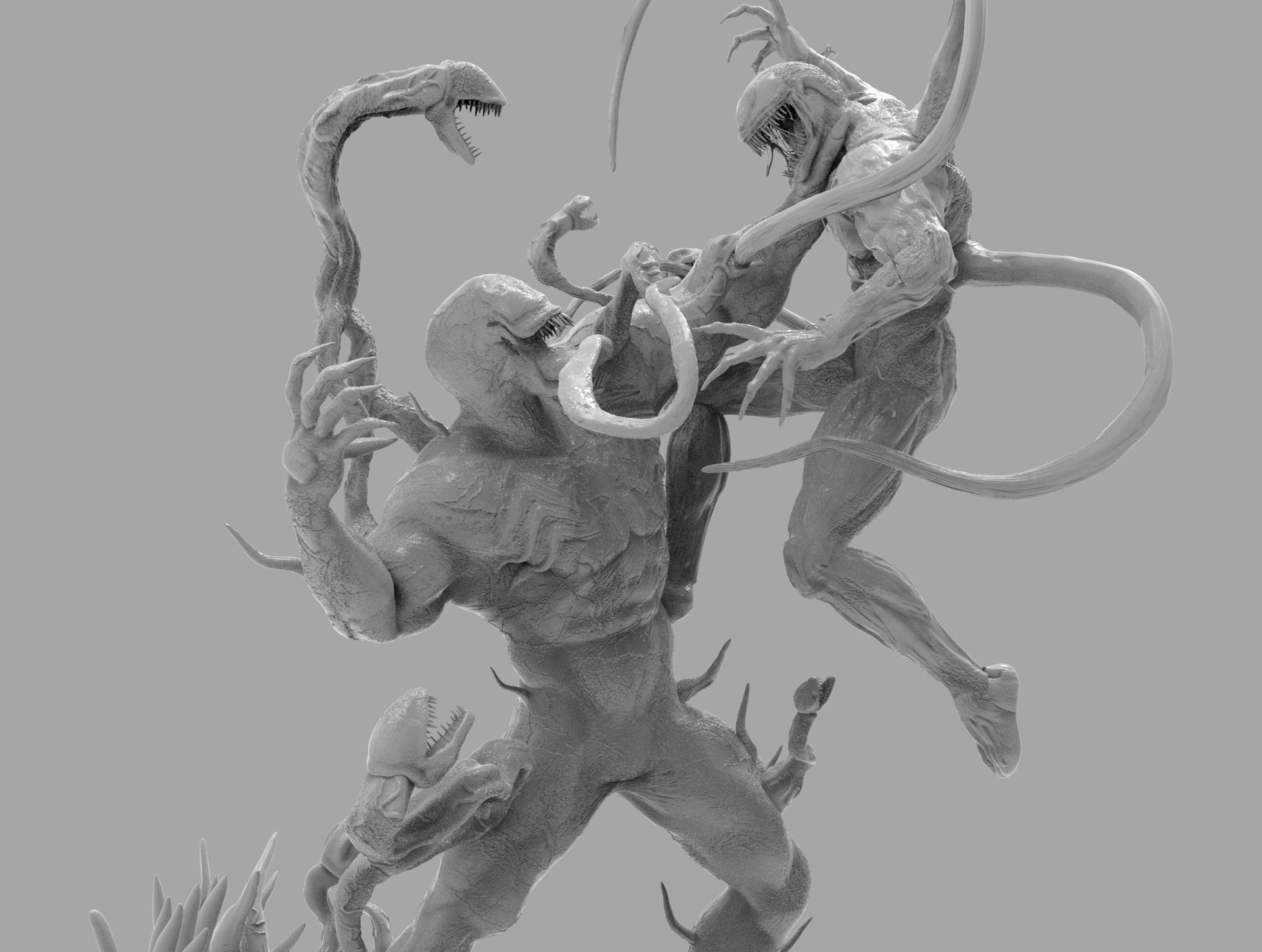 VENOM VS CARNAGE SYMBIOTE BATTLE Diorama 3D PRINTING DIORAMA 3D print model_24