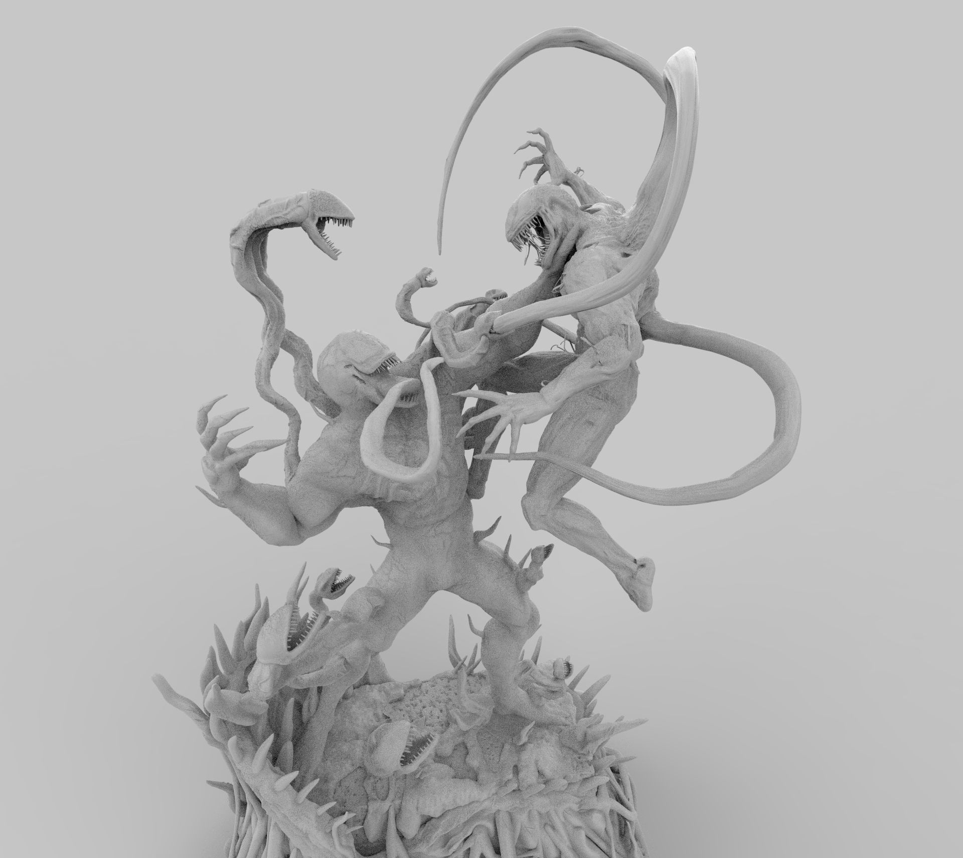 VENOM VS CARNAGE SYMBIOTE BATTLE Diorama 3D PRINTING DIORAMA 3D print model_7