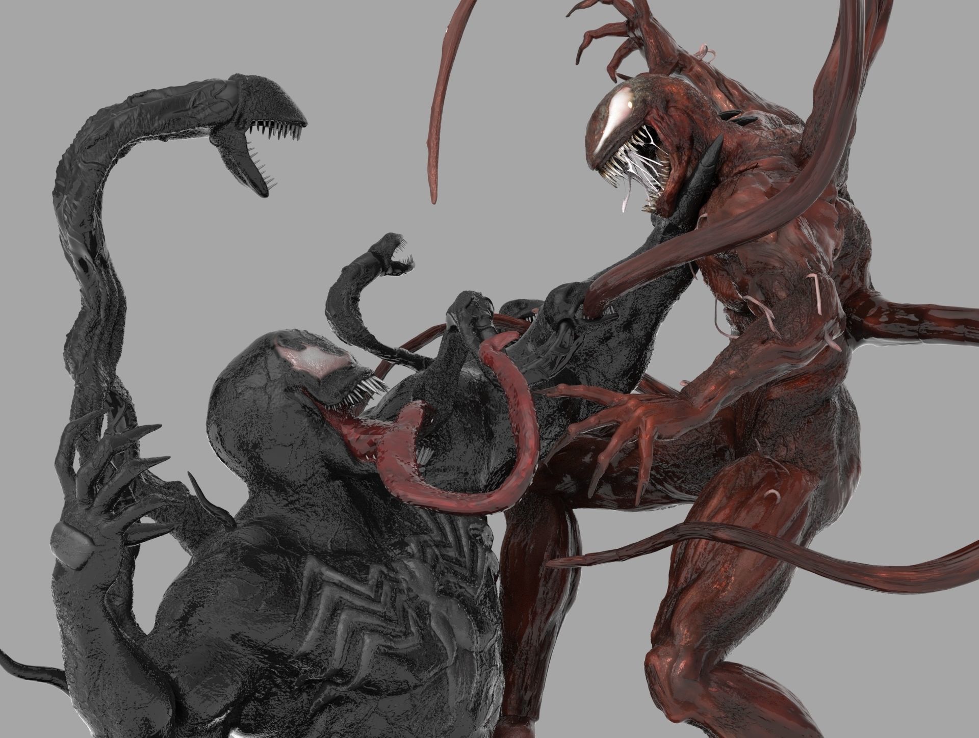VENOM VS CARNAGE SYMBIOTE BATTLE Diorama 3D PRINTING DIORAMA 3D print model_4