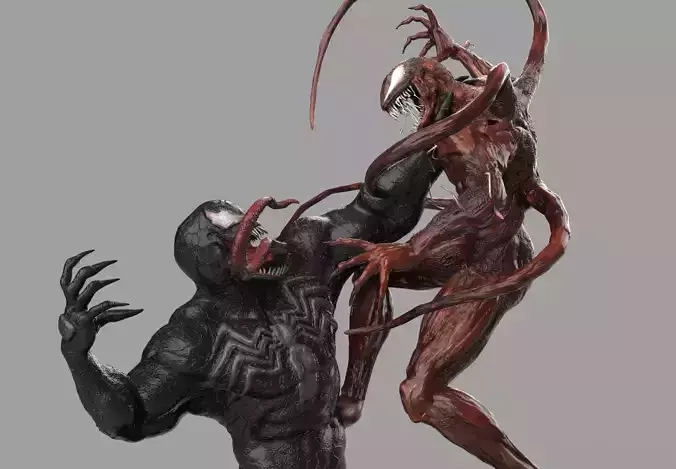 VENOM VS CARNAGE SYMBIOTE BATTLE Diorama 3D PRINTING DIORAMA 3D print model