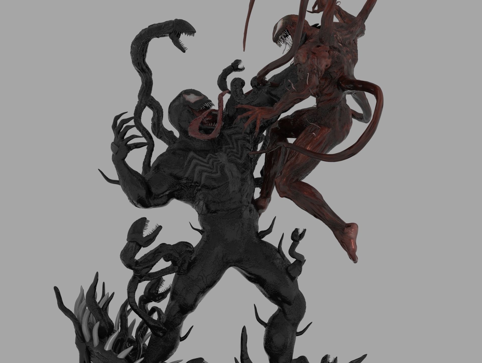 VENOM VS CARNAGE SYMBIOTE BATTLE Diorama 3D PRINTING DIORAMA 3D print model_22