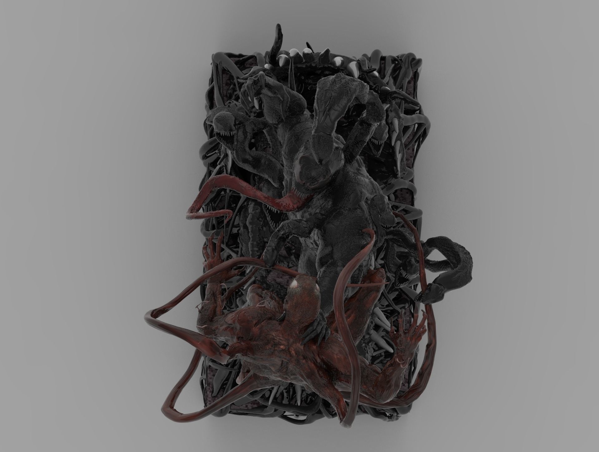 VENOM VS CARNAGE SYMBIOTE BATTLE Diorama 3D PRINTING DIORAMA 3D print model_21