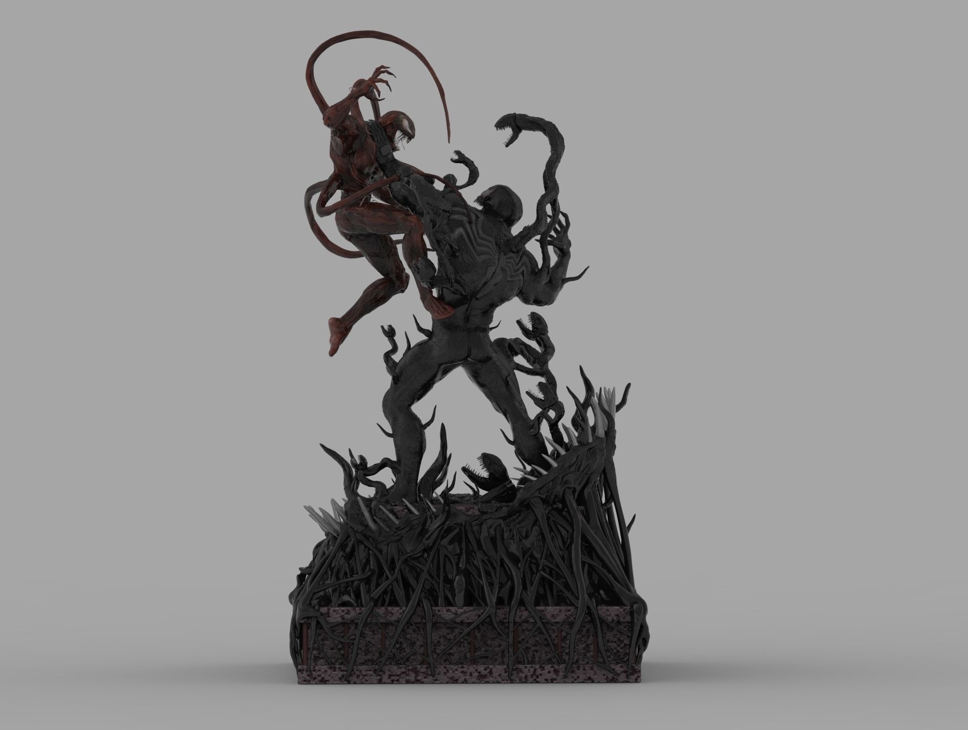 VENOM VS CARNAGE SYMBIOTE BATTLE Diorama 3D PRINTING DIORAMA 3D print model_17