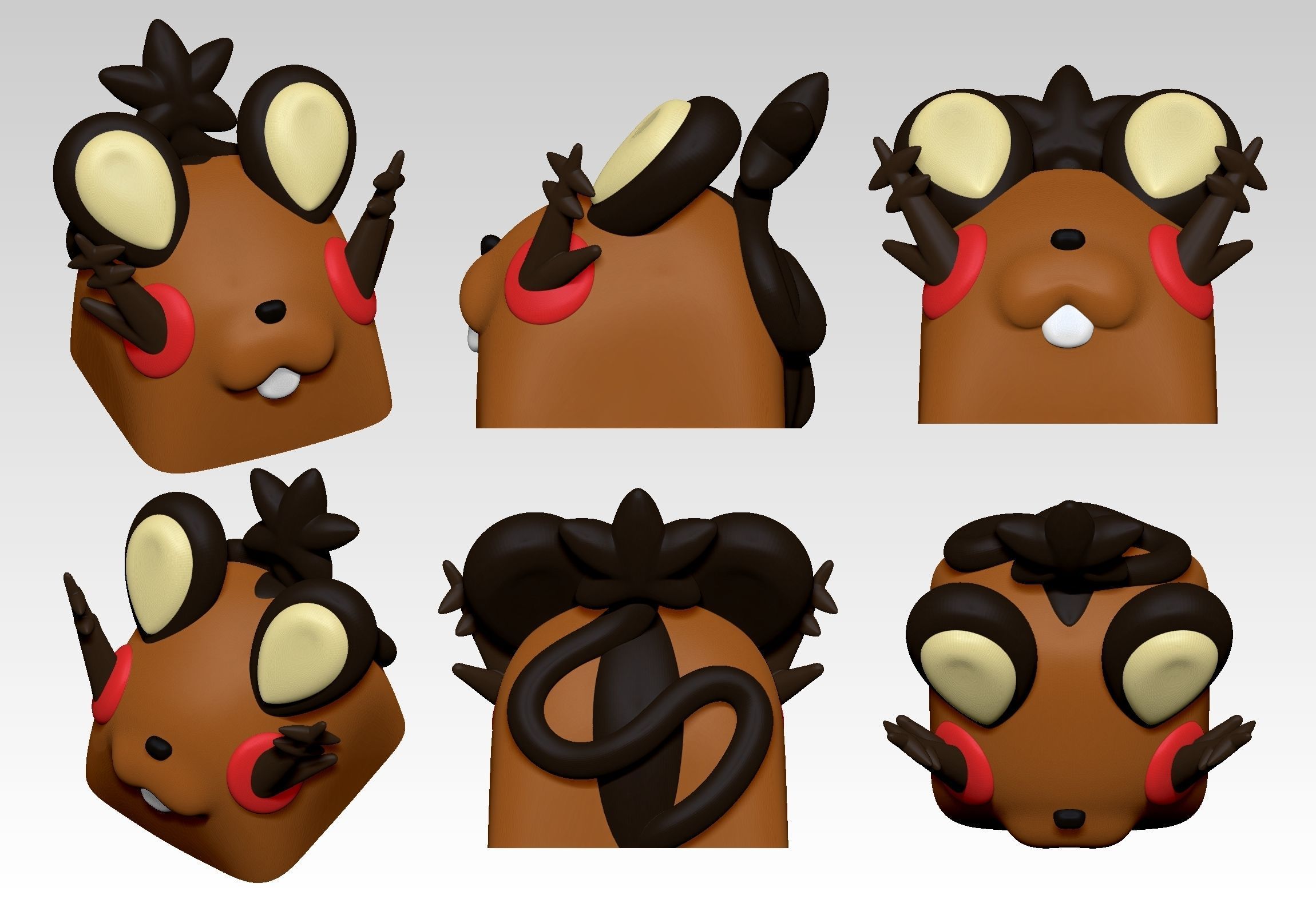 DEDENNE POKEMON - KEYCAP 3D MECHANICAL KEYBOARD 3D print model_1