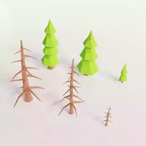 Mountain tree 3d model 