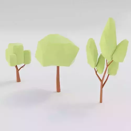 Lowpoly trees 3d model polygonal tree