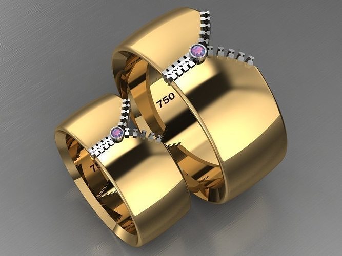 ring set 40 collection1 - zip ring 3D print model