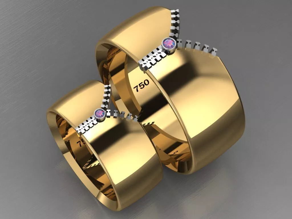 ring set 40 collection1 - zip ring 3D print model