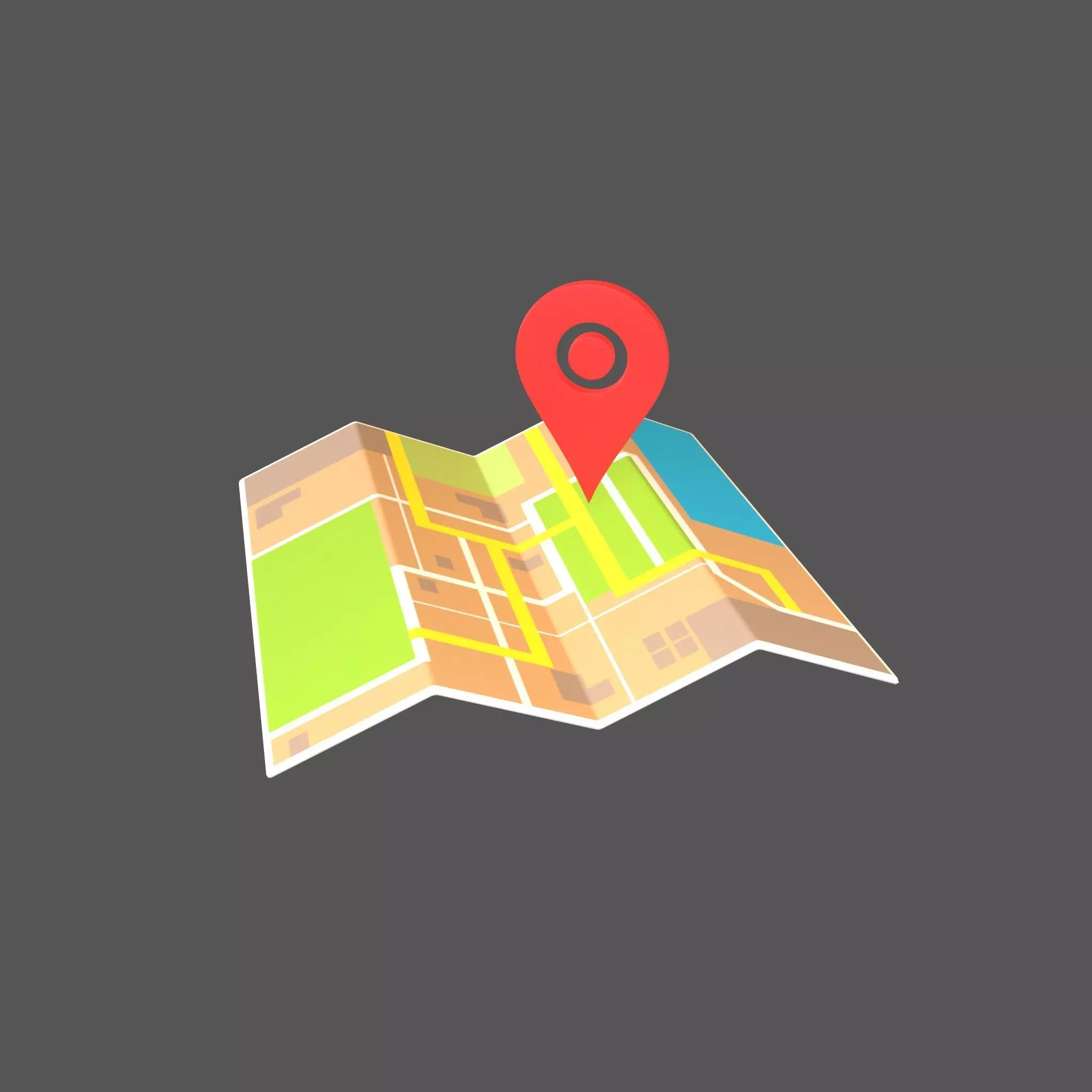 Map With Tag v1 001 Low-poly 3D model_0