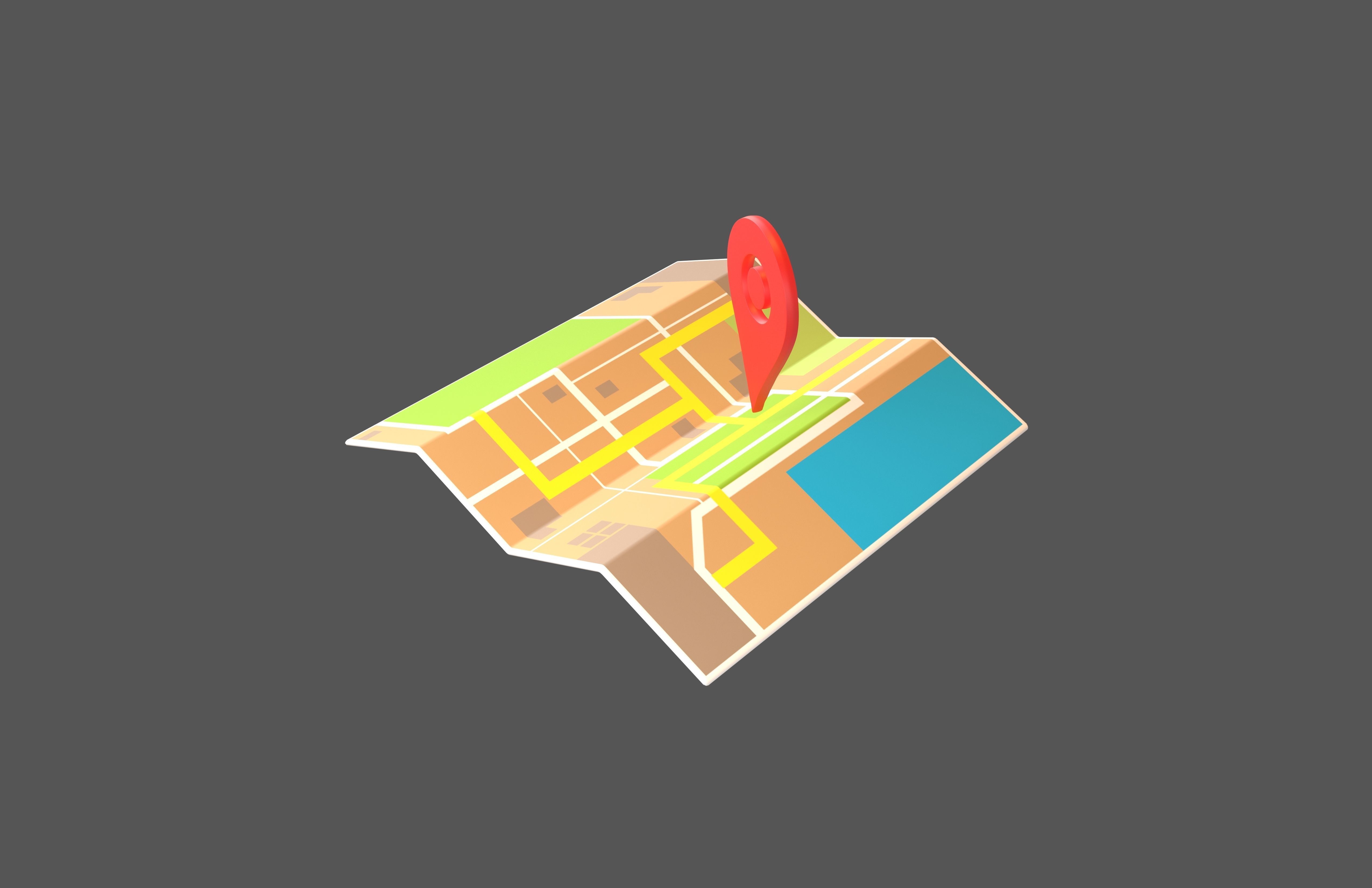 Map With Tag v1 001 Low-poly 3D model_2