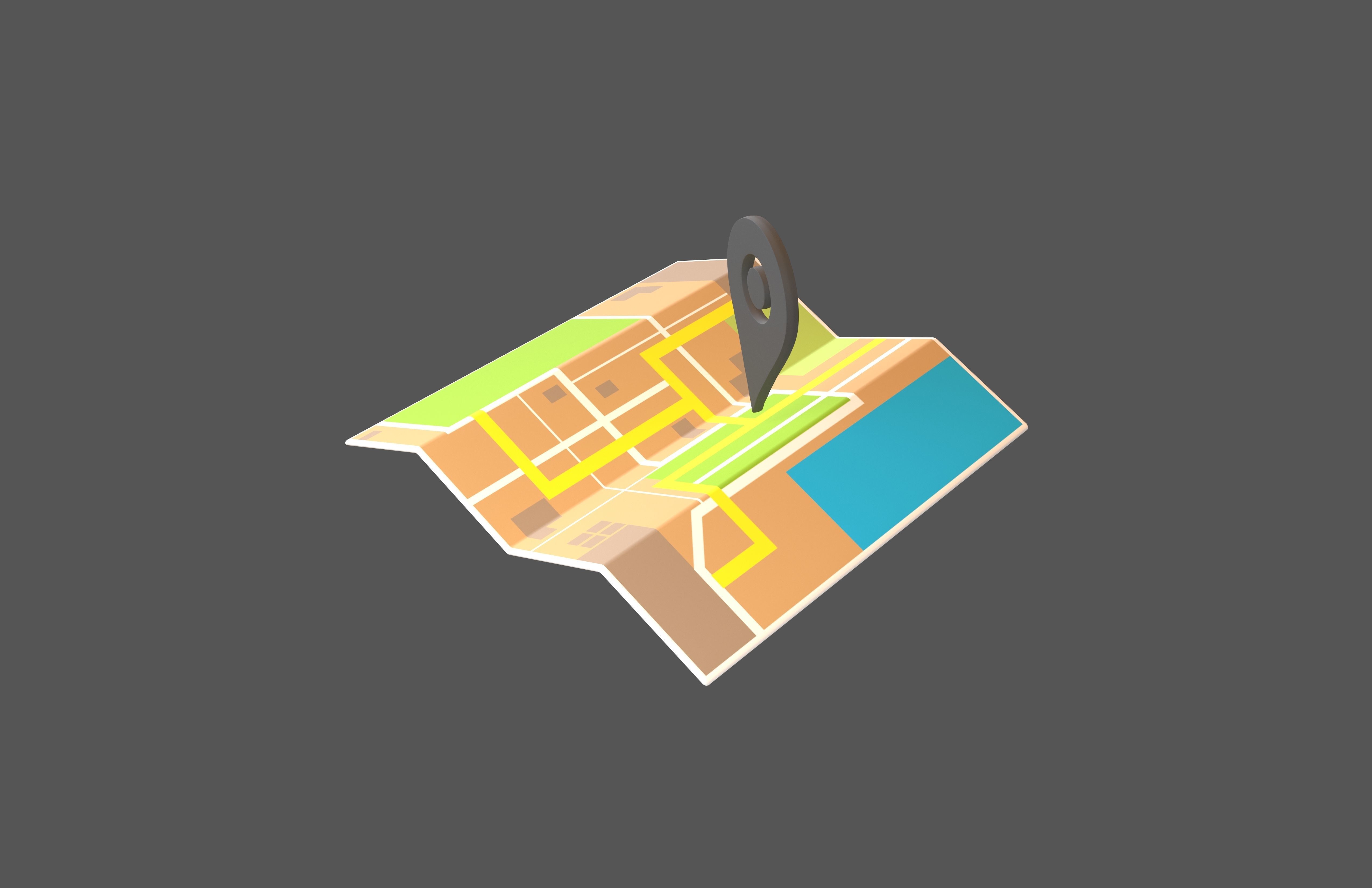 Map With Tag v1 002 Low-poly 3D model_3