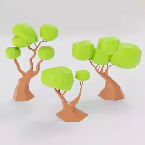  Cartoon tree 3d model 