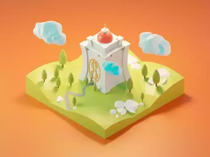 ducktales low poly model render in blender