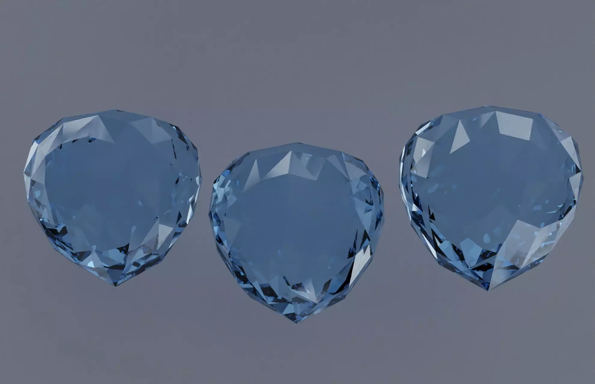 Blue Diamond Low-poly 3D model_0
