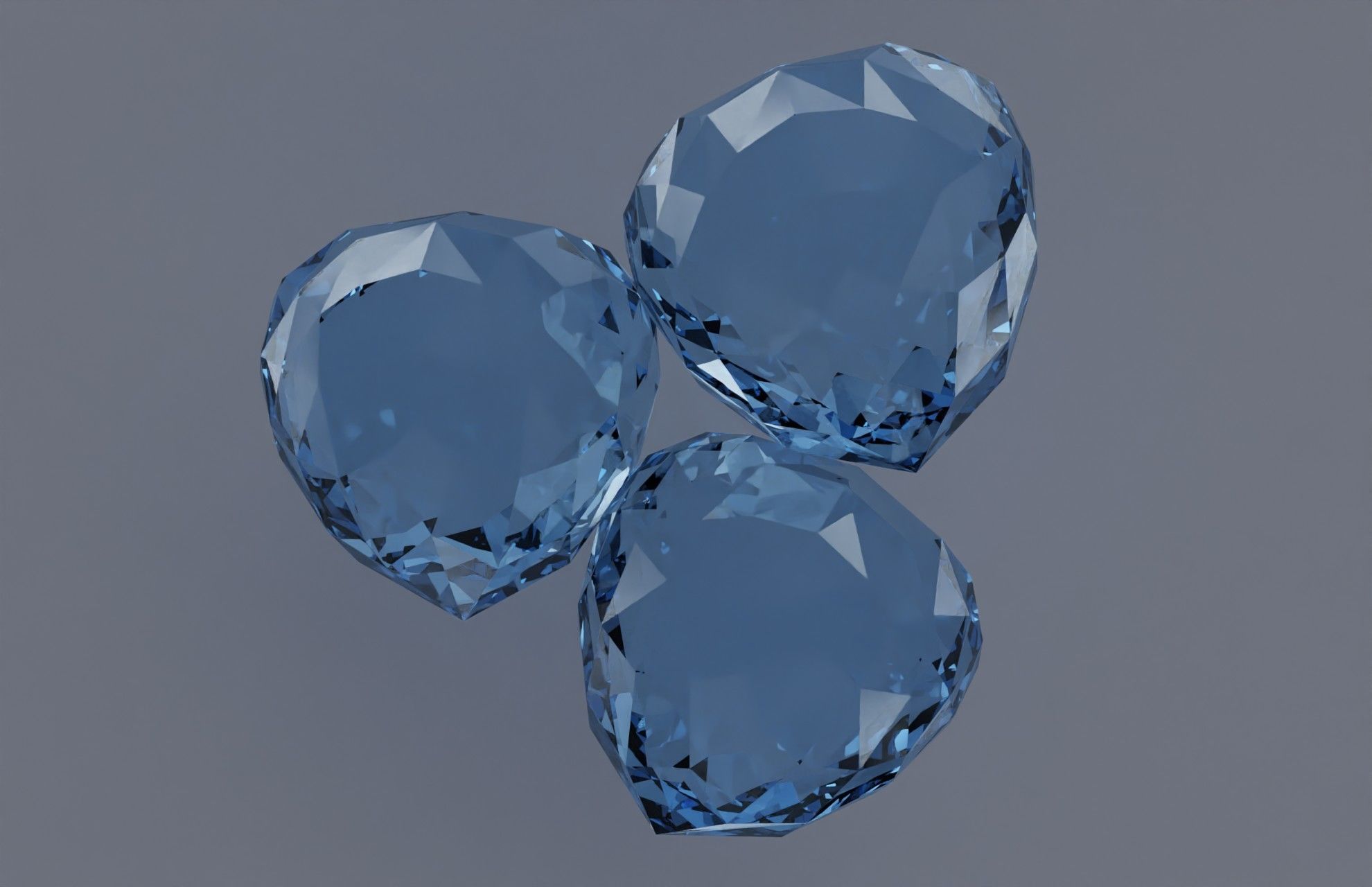 Blue Diamond Low-poly 3D model_1