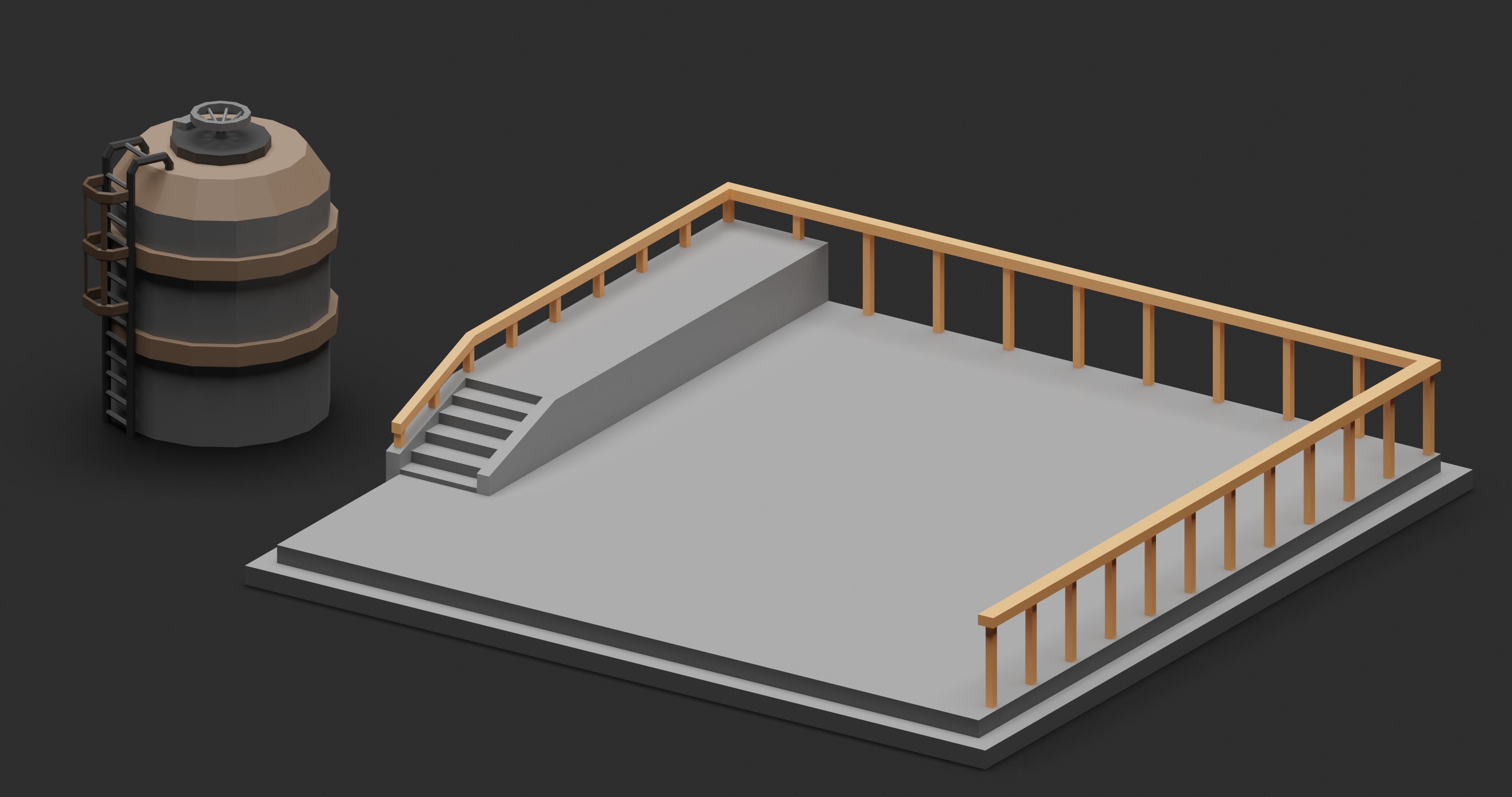 Industrial low poly asset Low-poly 3D model_6