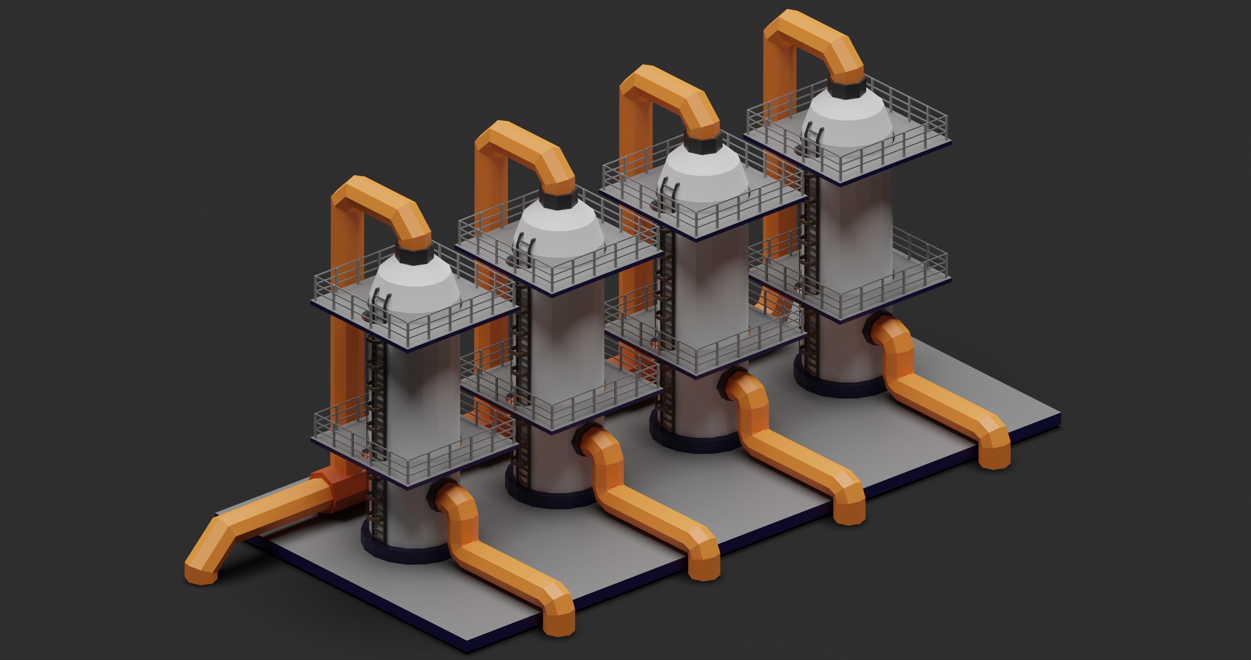 Industrial low poly asset Low-poly 3D model_4