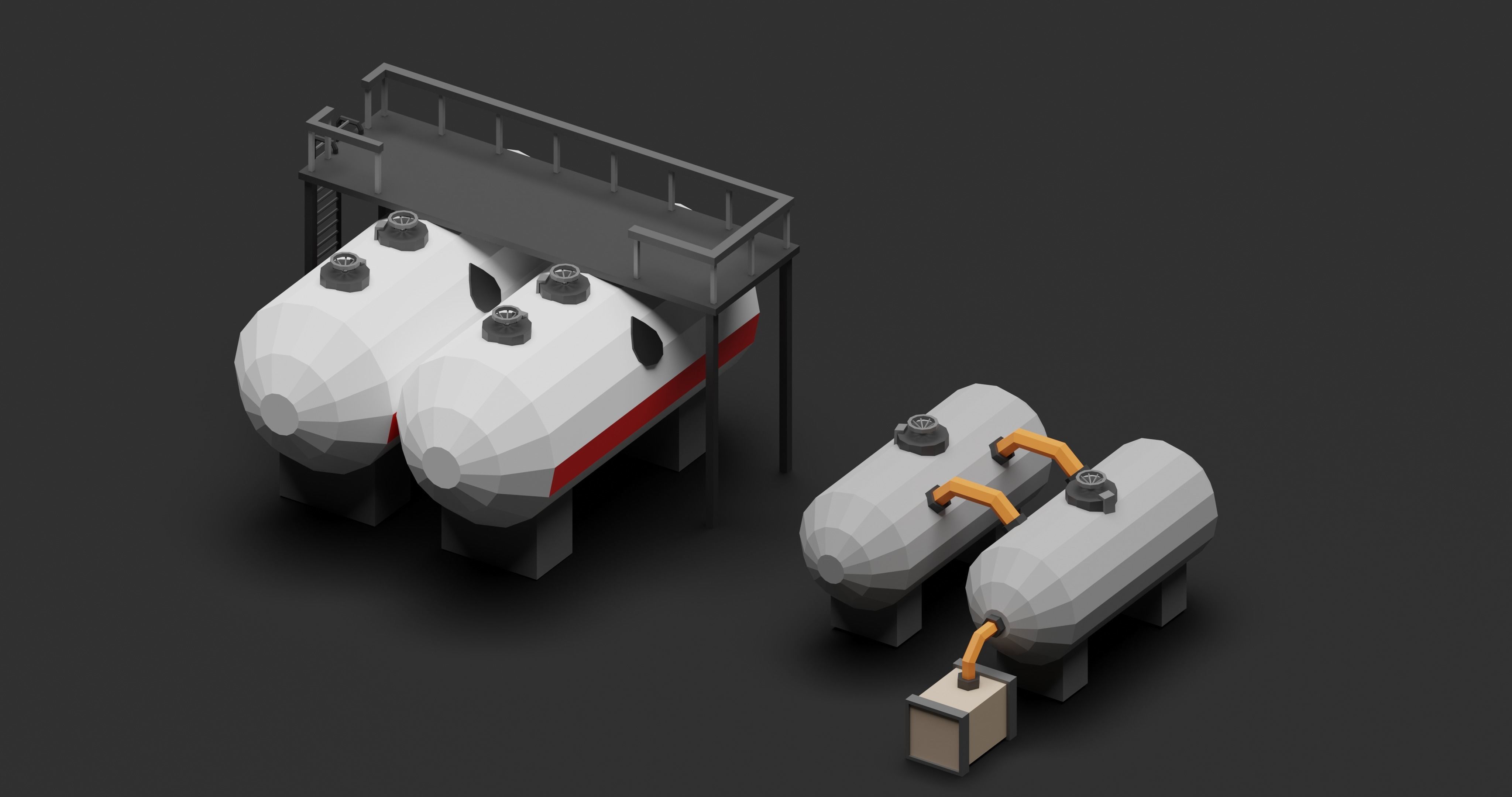 Industrial low poly asset Low-poly 3D model_2