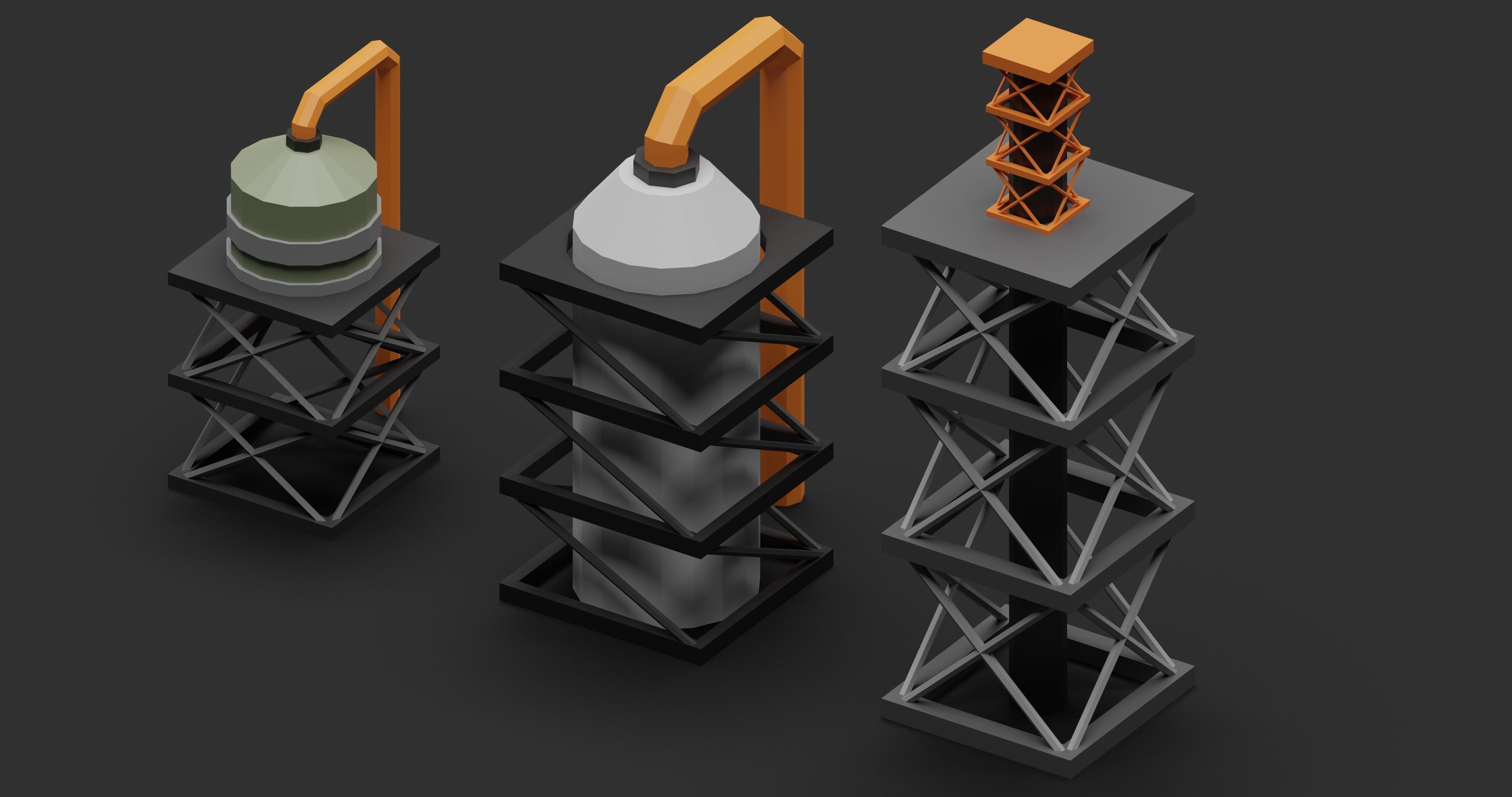 Industrial low poly asset Low-poly 3D model_3