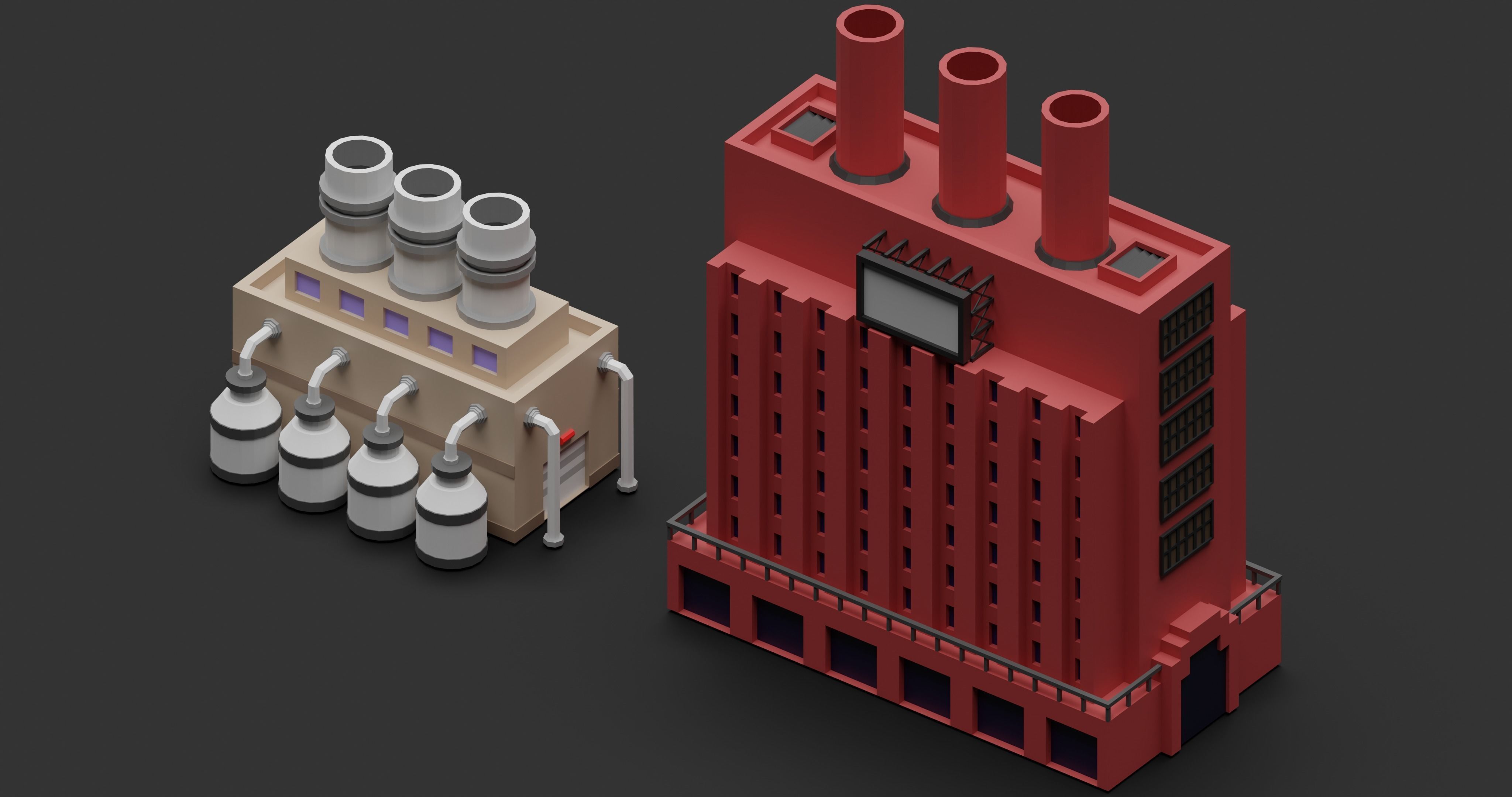 Industrial low poly asset Low-poly 3D model_8