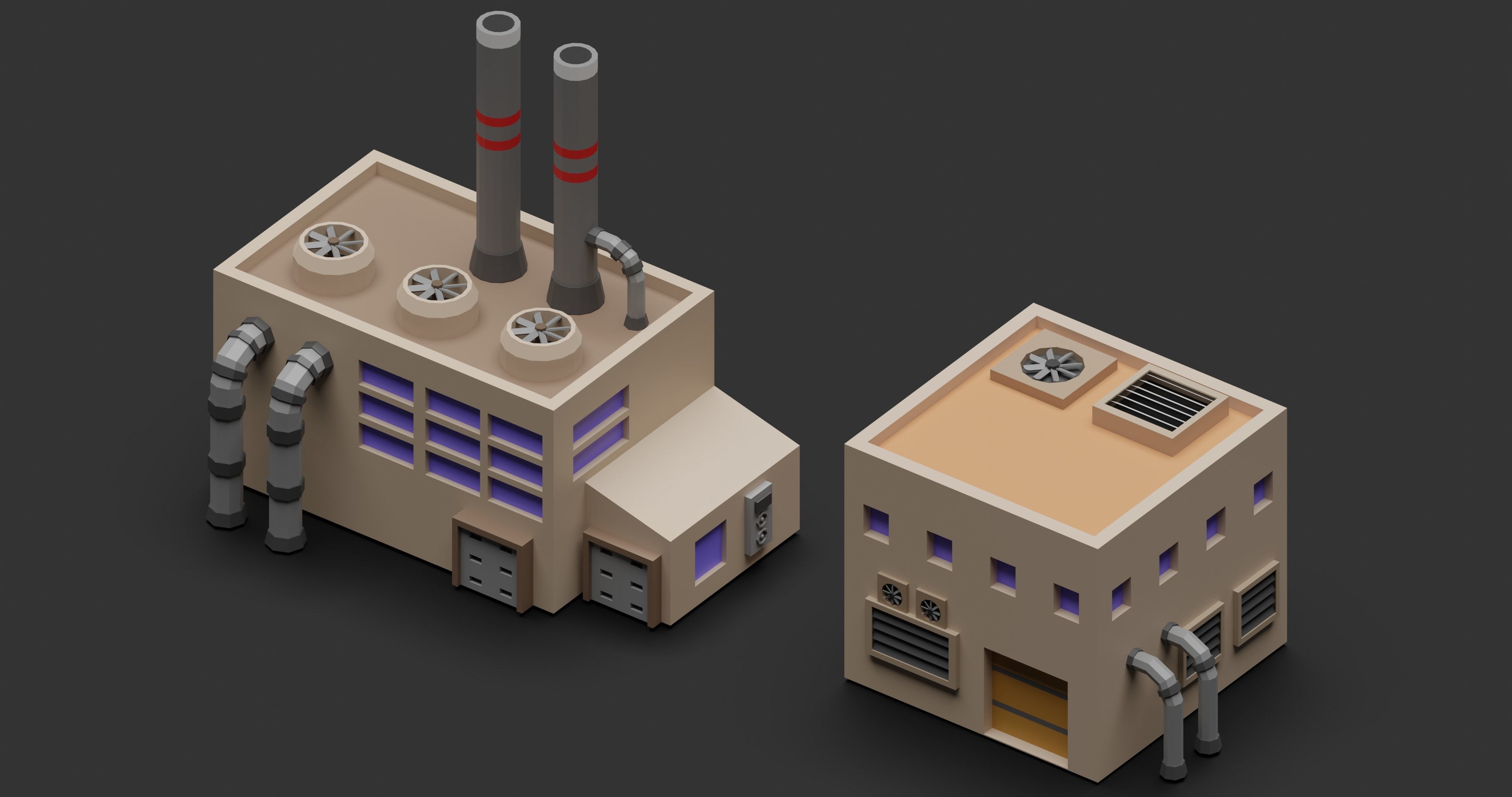 Industrial low poly asset Low-poly 3D model_10